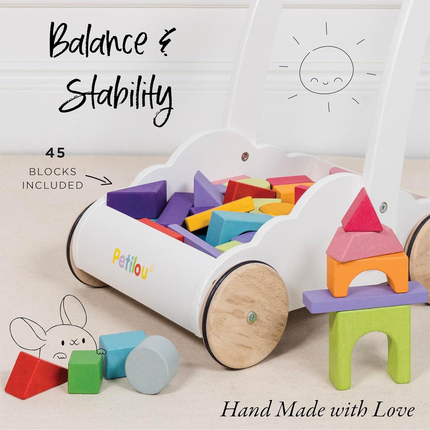 Andador Nube Arcoíris Le Toy Van con 45 Bloques de Madera