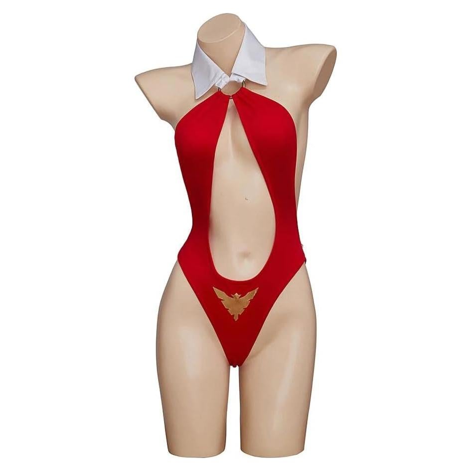 Disfraz de Vampirella para mujer VEECOOCOS, mono sexy rojo