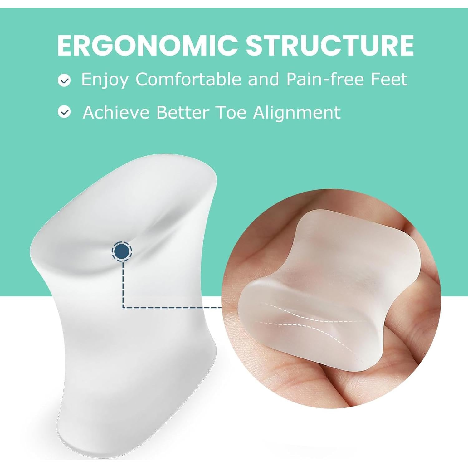 Separadores de Dedos de Gel Welnove - Paquete de 16 Unidades