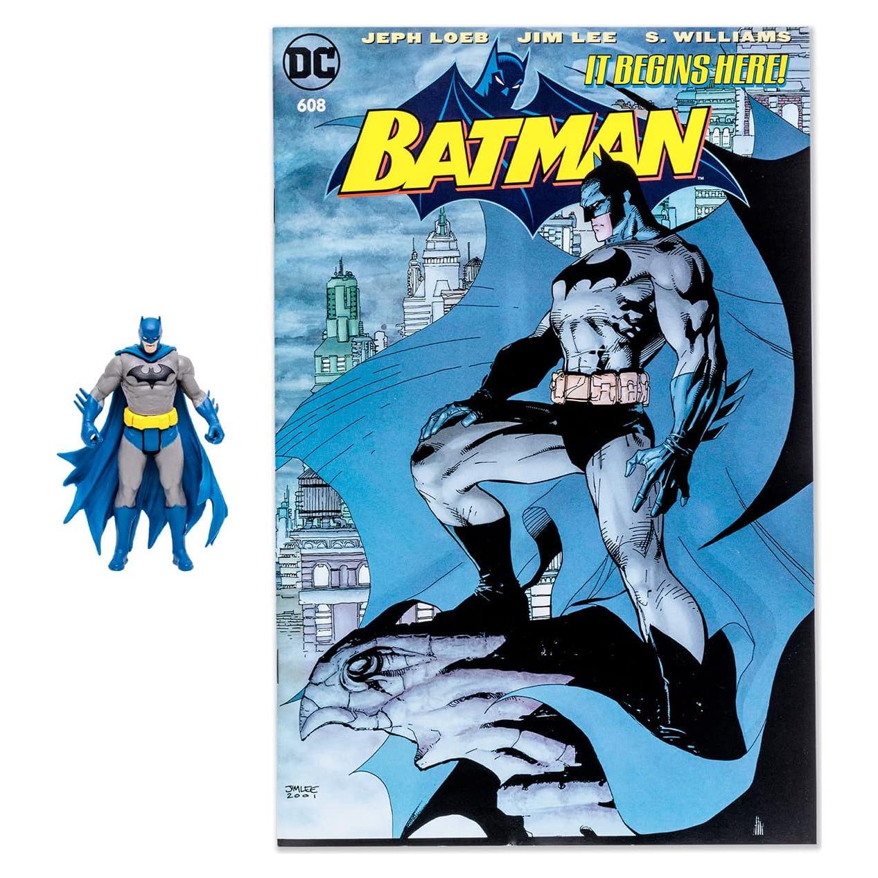Figura Batman Hush 3" McFarlane Toys DC Direct con cómic