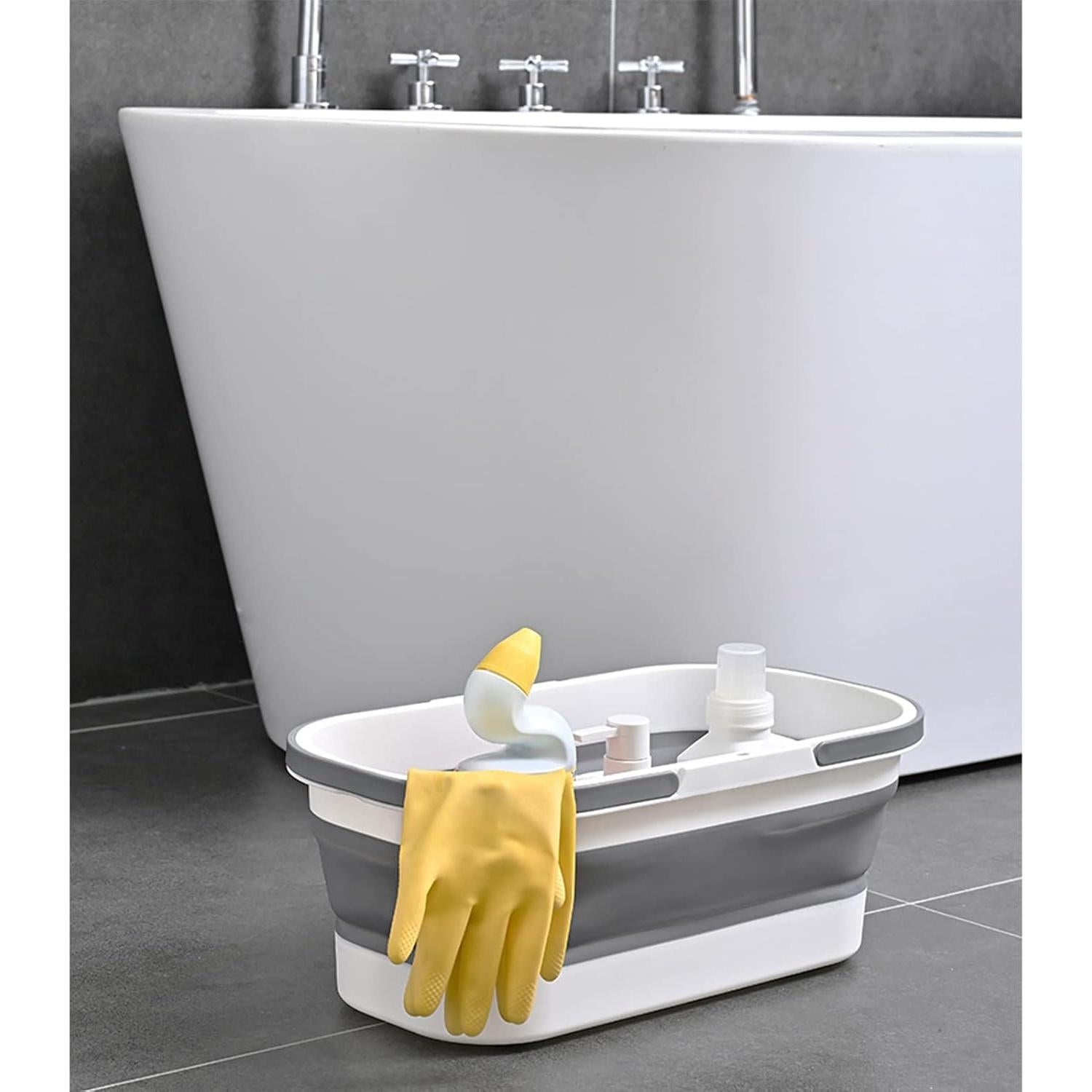 Cubeta Plástica Plegable Goderewild 12L con Ruedas Azul