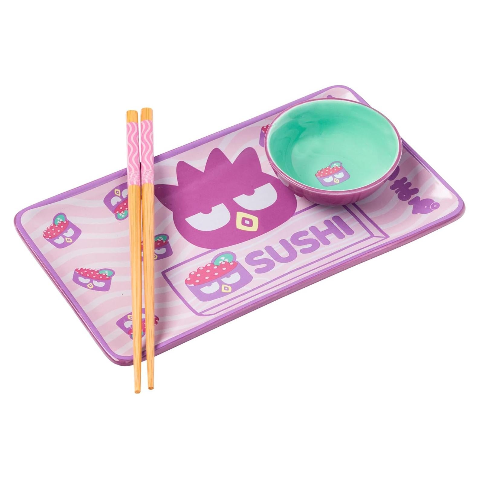 Conjunto de Sushi Cerámica Badtz Maru Sanrio 3 Piezas
