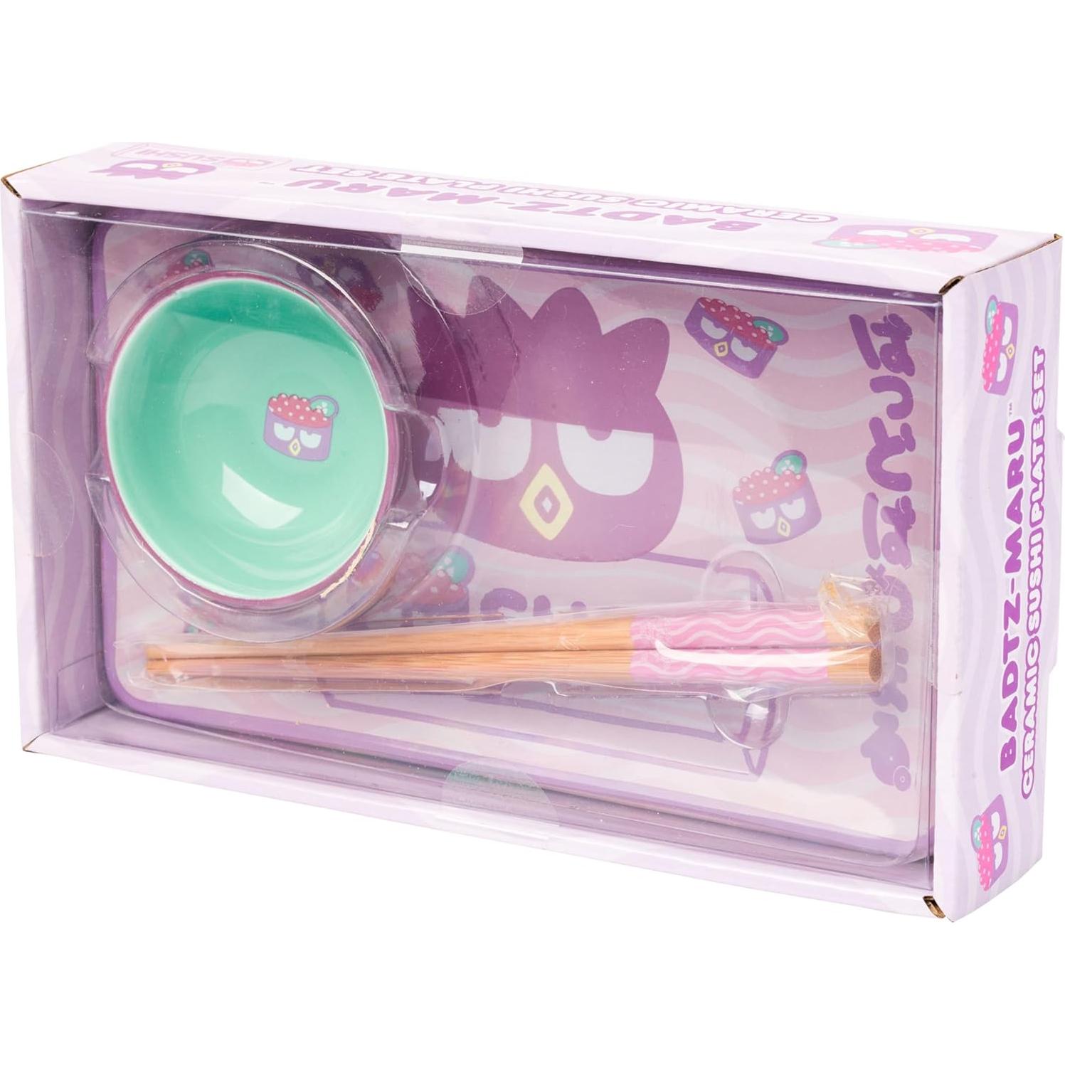 Conjunto de Sushi Cerámica Badtz Maru Sanrio 3 Piezas