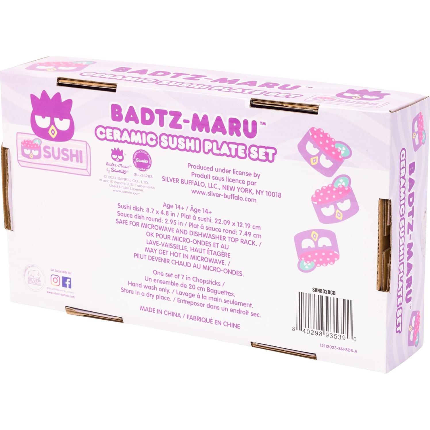 Conjunto de Sushi Cerámica Badtz Maru Sanrio 3 Piezas