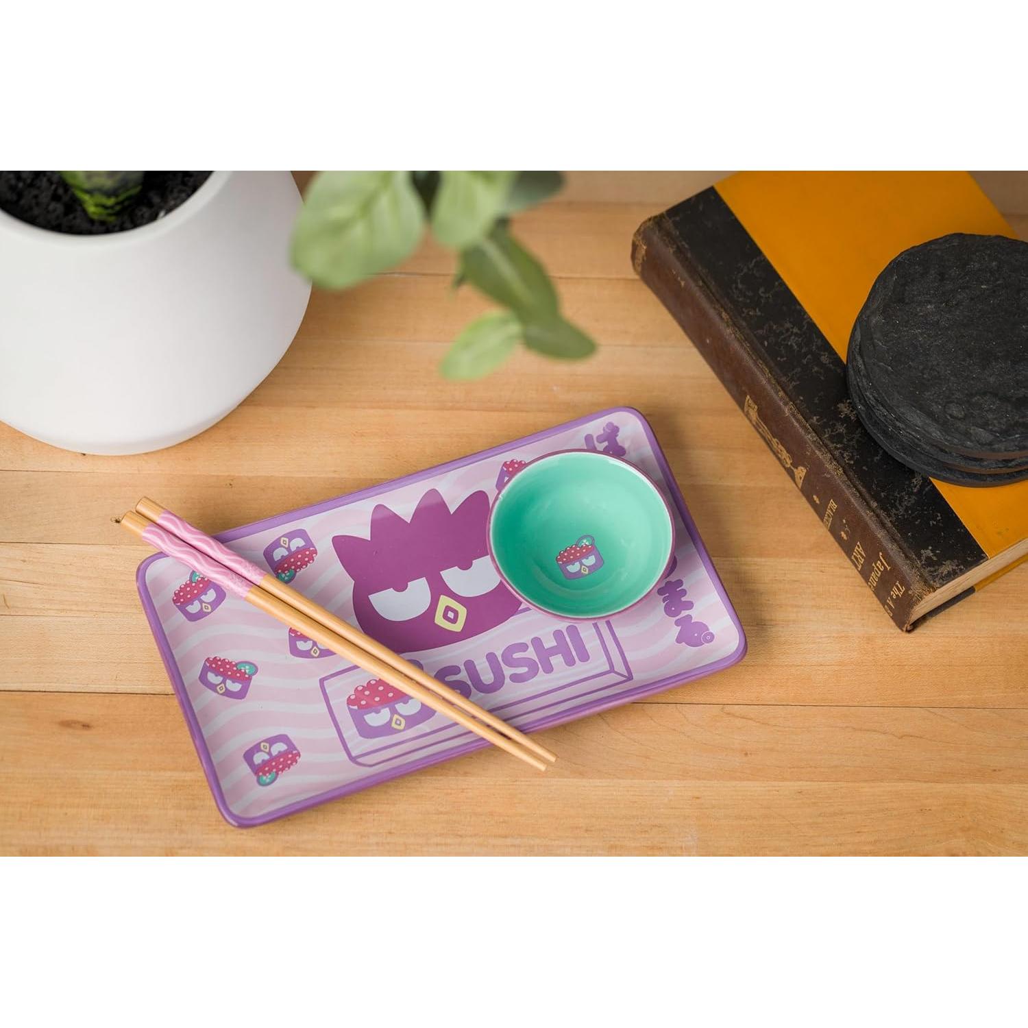 Conjunto de Sushi Cerámica Badtz Maru Sanrio 3 Piezas