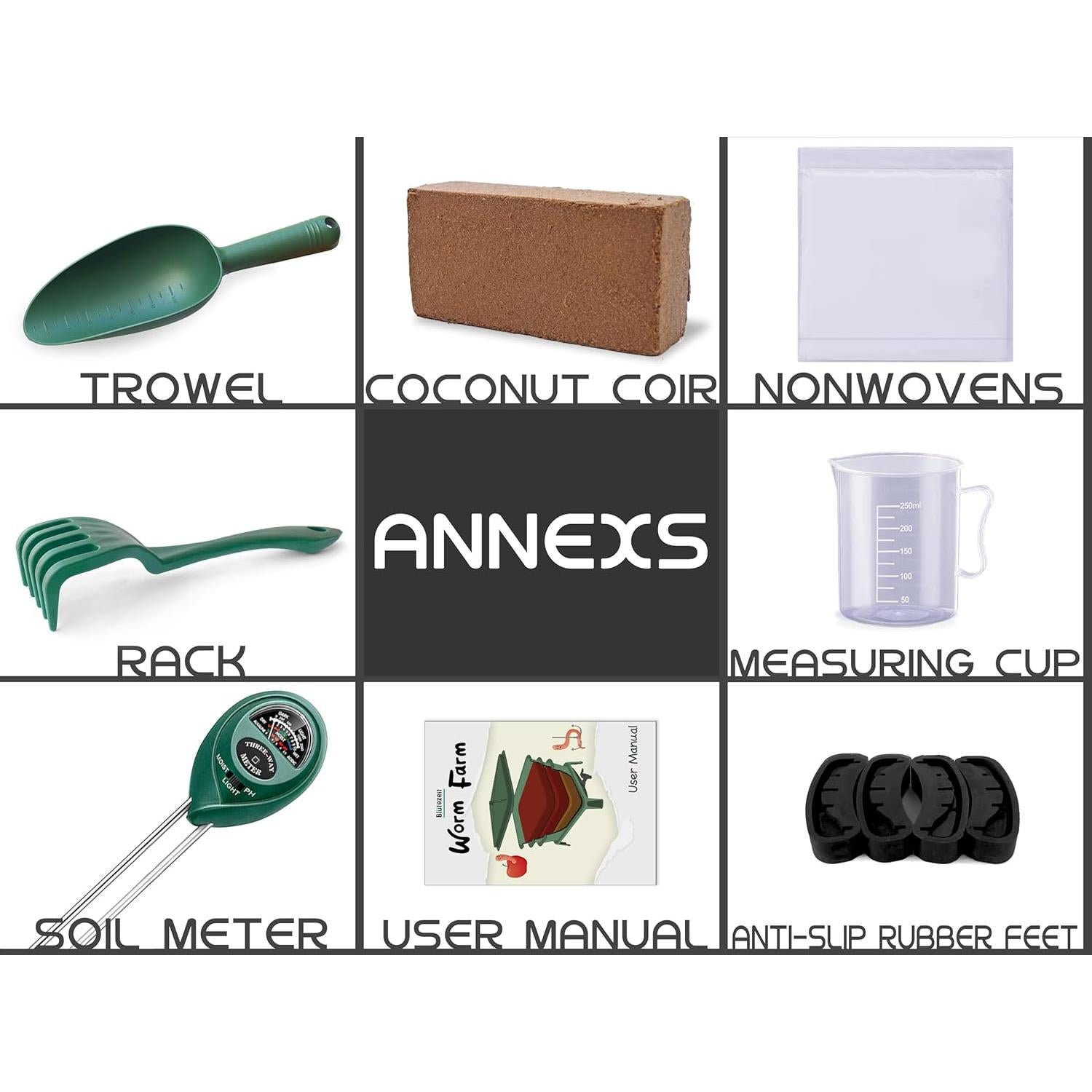 Compostador de Lombrices Blütezeit 3 Bandejas 30L Negro