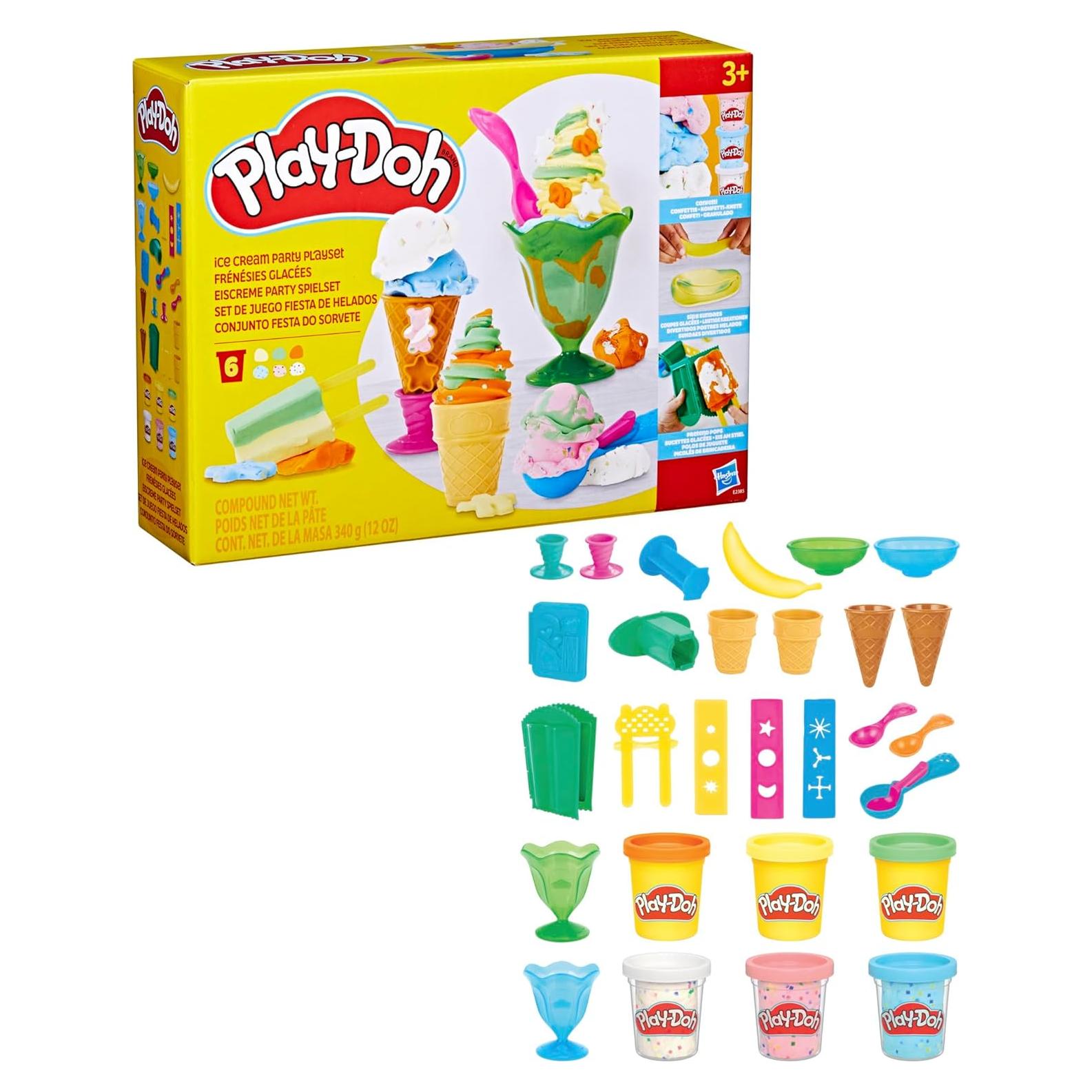 Juego de Fiesta de Helados Play-Doh 22 Herramientas 6 Colores