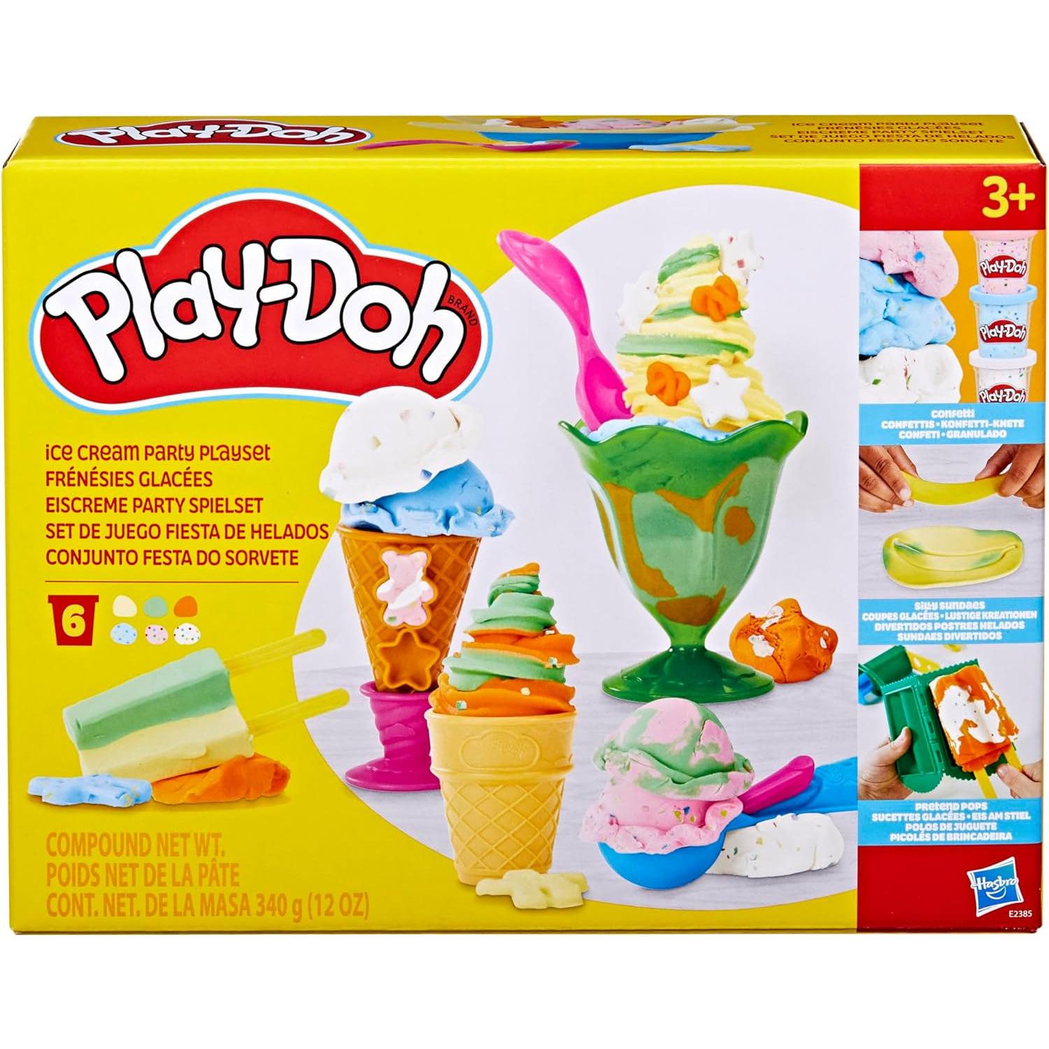 Juego de Fiesta de Helados Play-Doh 22 Herramientas 6 Colores