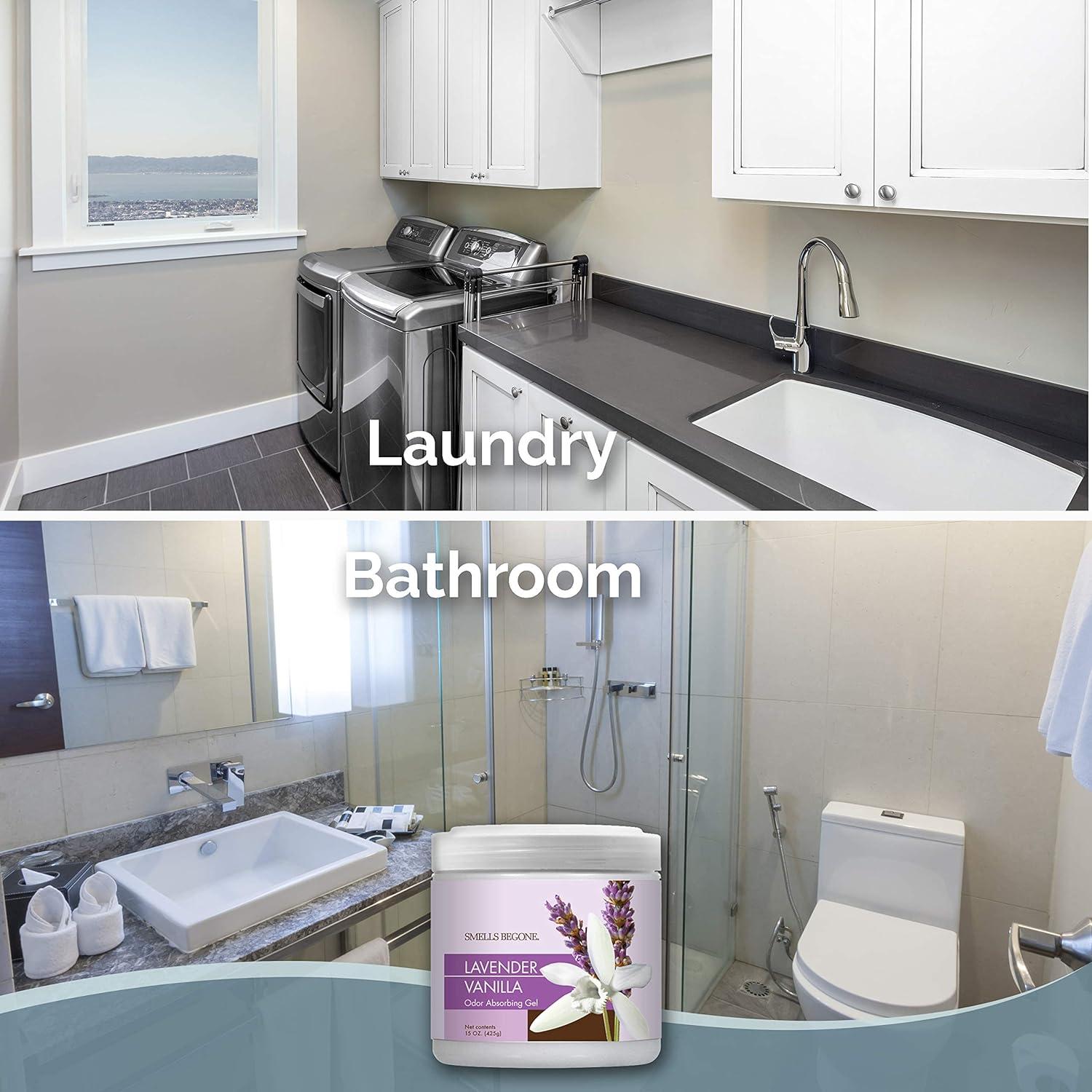 Gel Absorbente de Olores SMELLS BEGONE 425g Lavanda y Vainilla