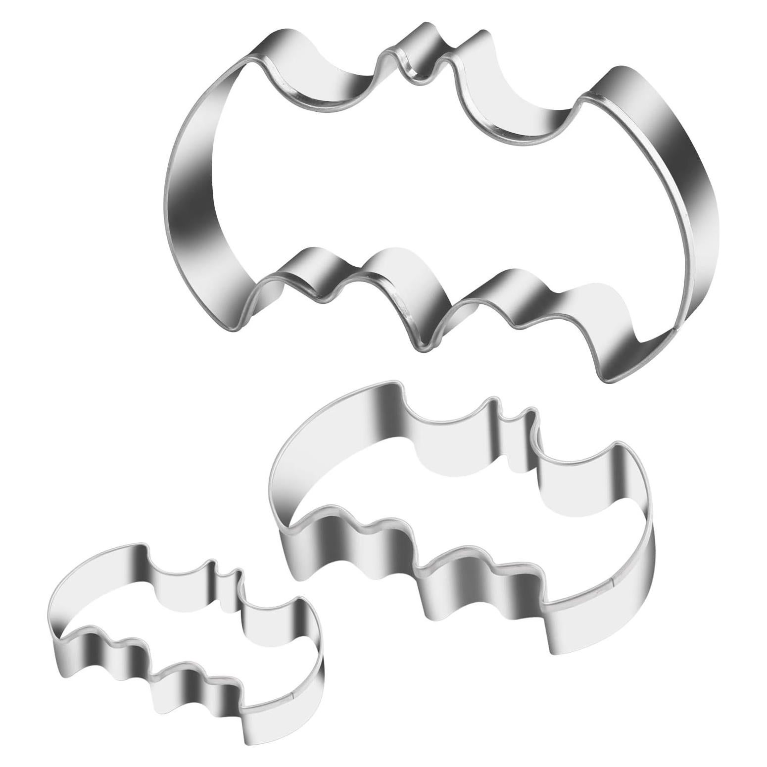 Juego de 3 Cortadores de Galletas Murciélago KSPOWWIN Acero Inoxidable