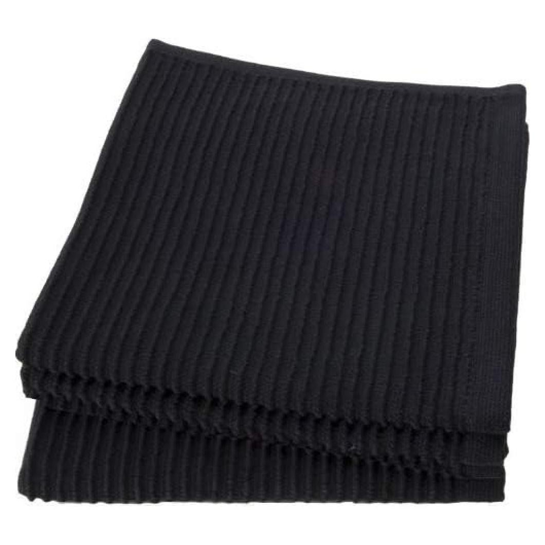 Juego de 4 Paños de Cocina Ripple Now Designs Negro