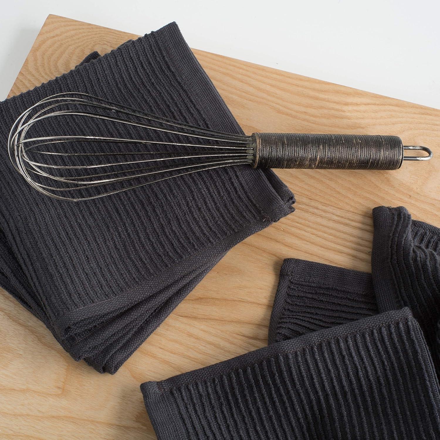 Juego de 4 Paños de Cocina Ripple Now Designs Negro