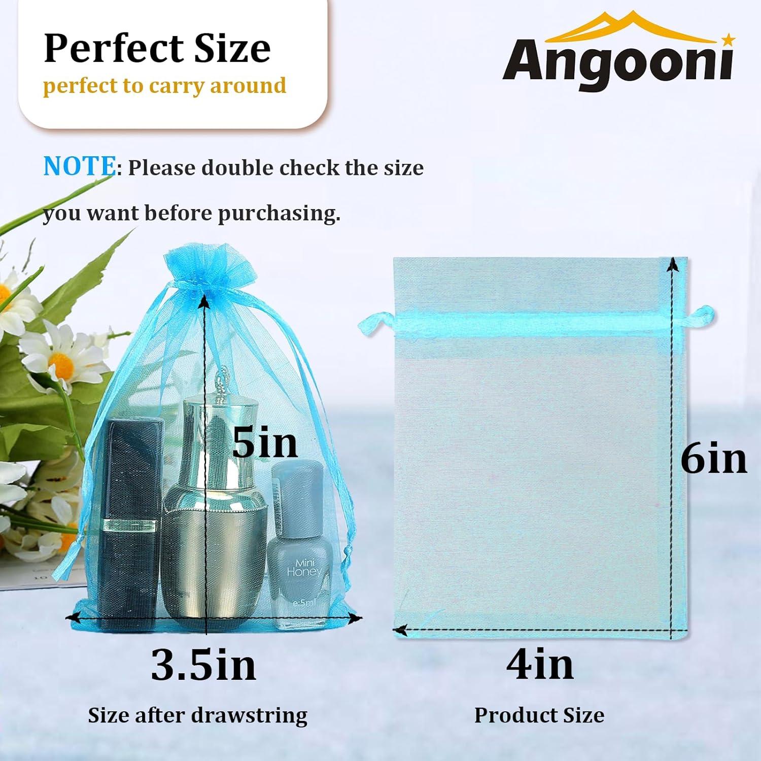 100 Bolsas de Organza Azul 10x15 cm con Cierre para Regalos