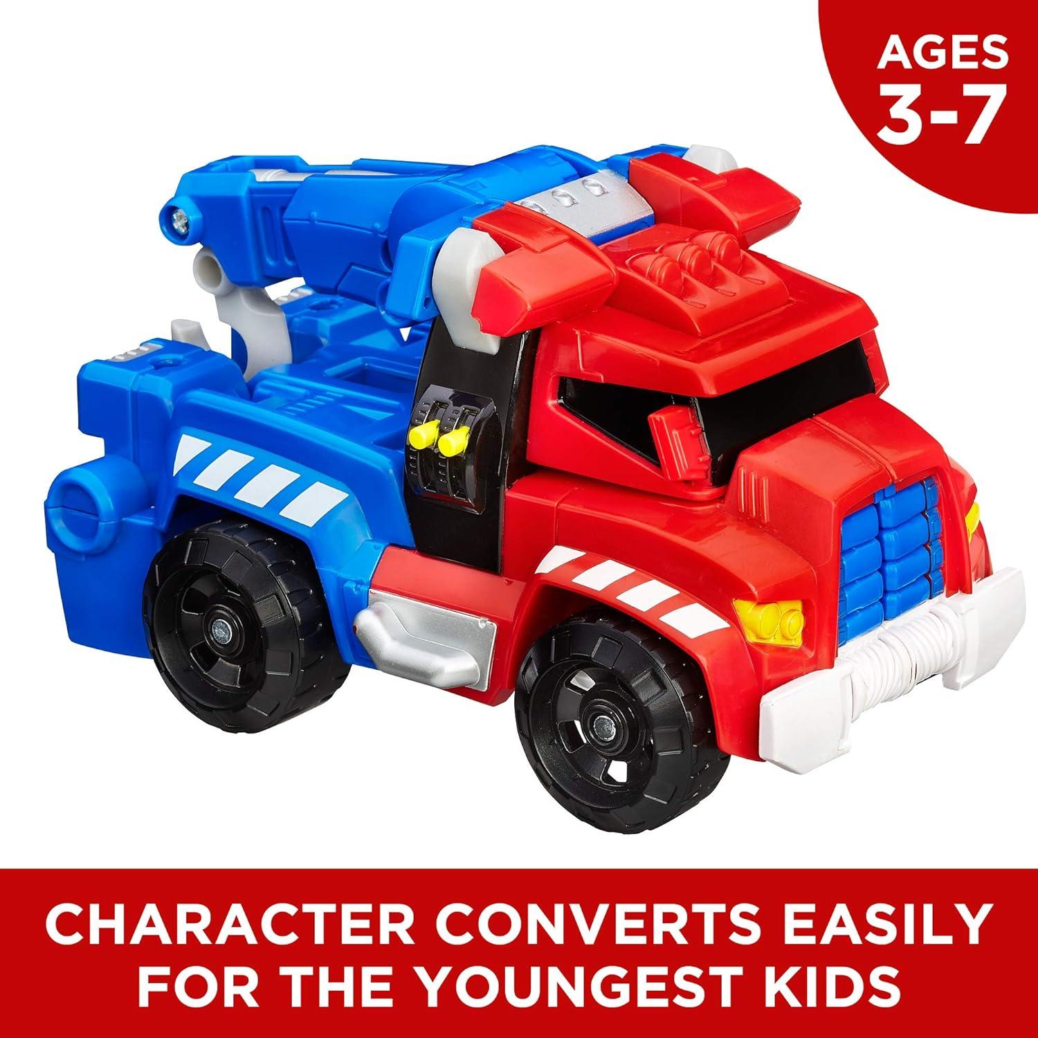 Playskool Heroes Rescue Bots Optimus Prime, 4.5-Inch Action Figure, Kids Converting Robot Toy, Ages 3+ (Amazon Exclusive)