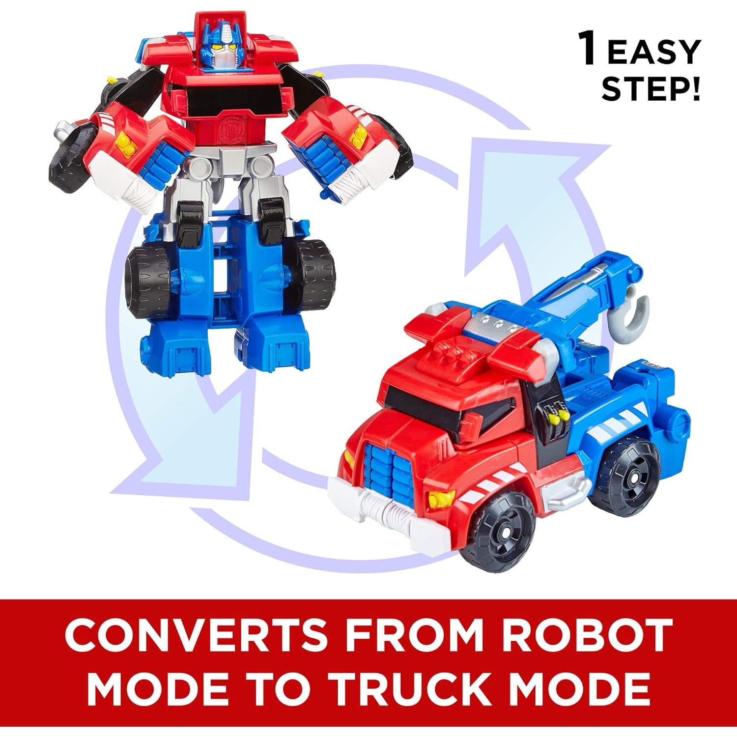 Playskool Heroes Rescue Bots Optimus Prime, 4.5-Inch Action Figure, Kids Converting Robot Toy, Ages 3+ (Amazon Exclusive)