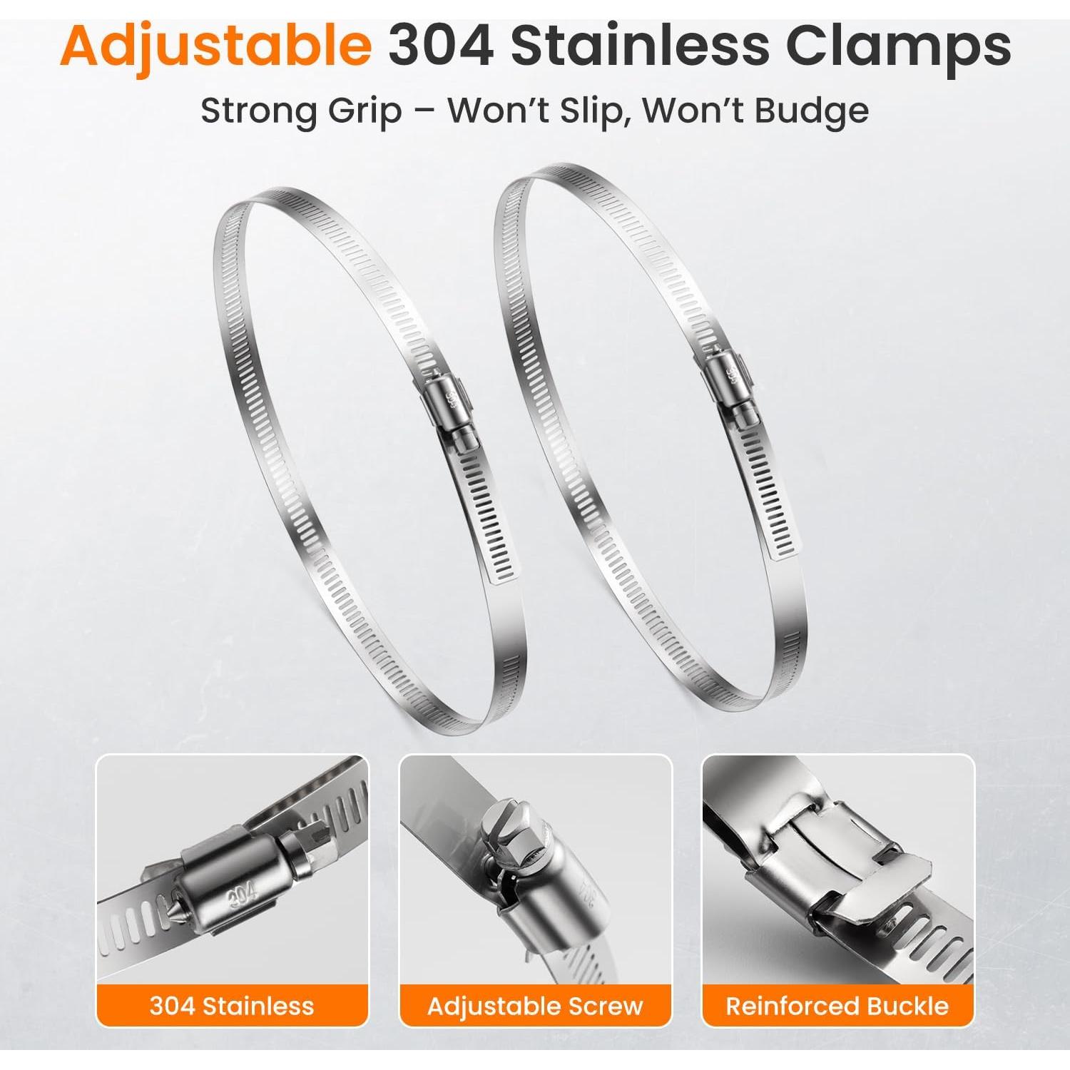 Kits de Montaje en Poste QILIPSU Acero Inoxidable 304 17.5x4.8cm