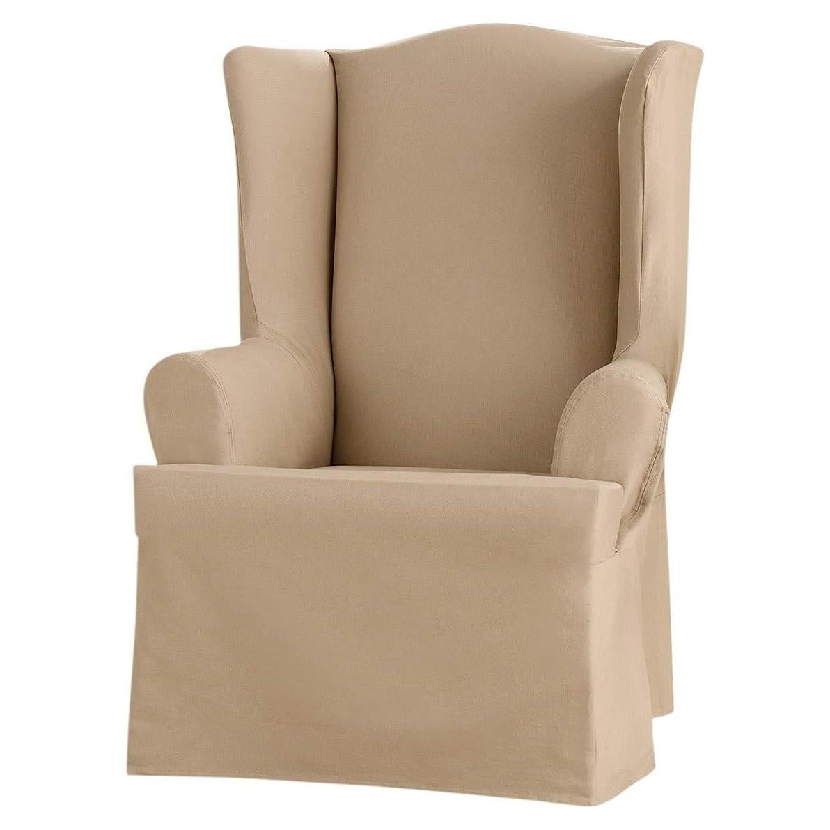 Funda de Silla de Alas SureFit Algodón Pesado Caqui 73.66 cm