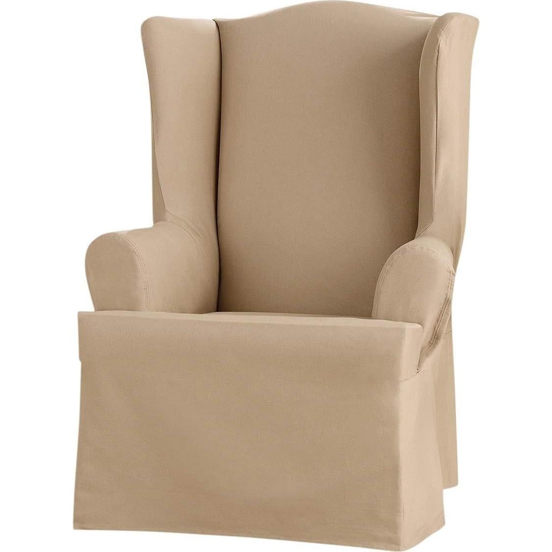 Funda de Silla de Alas SureFit Algodón Pesado Caqui 73.66 cm