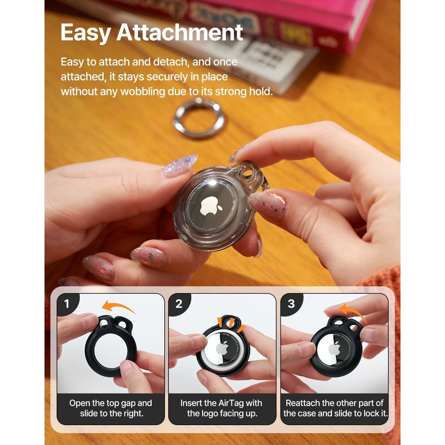 Soporte de Llavero para Apple AirTag Sinjimoru Negro