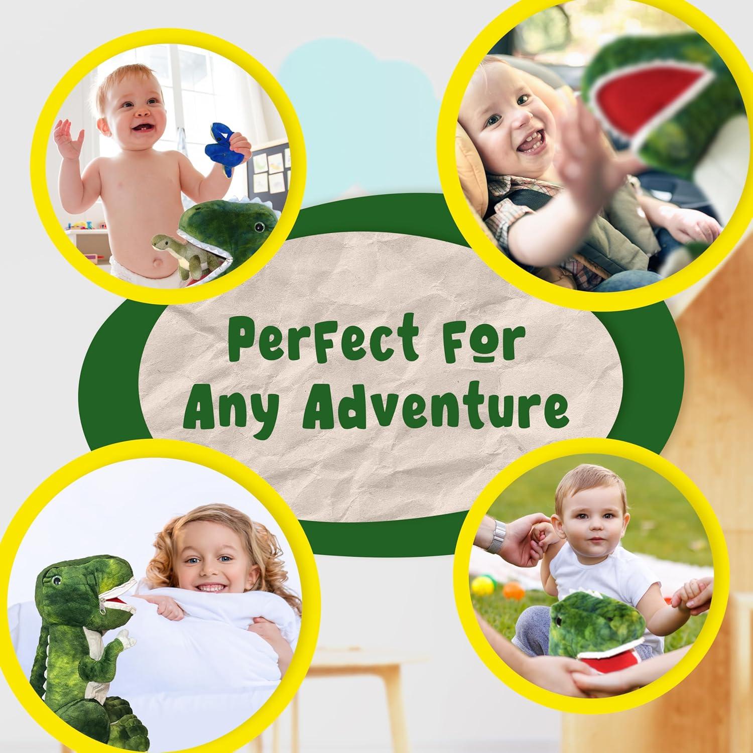 Peluche Dinosaurio T-Rex DreamsBe con 5 Dinos para Niños