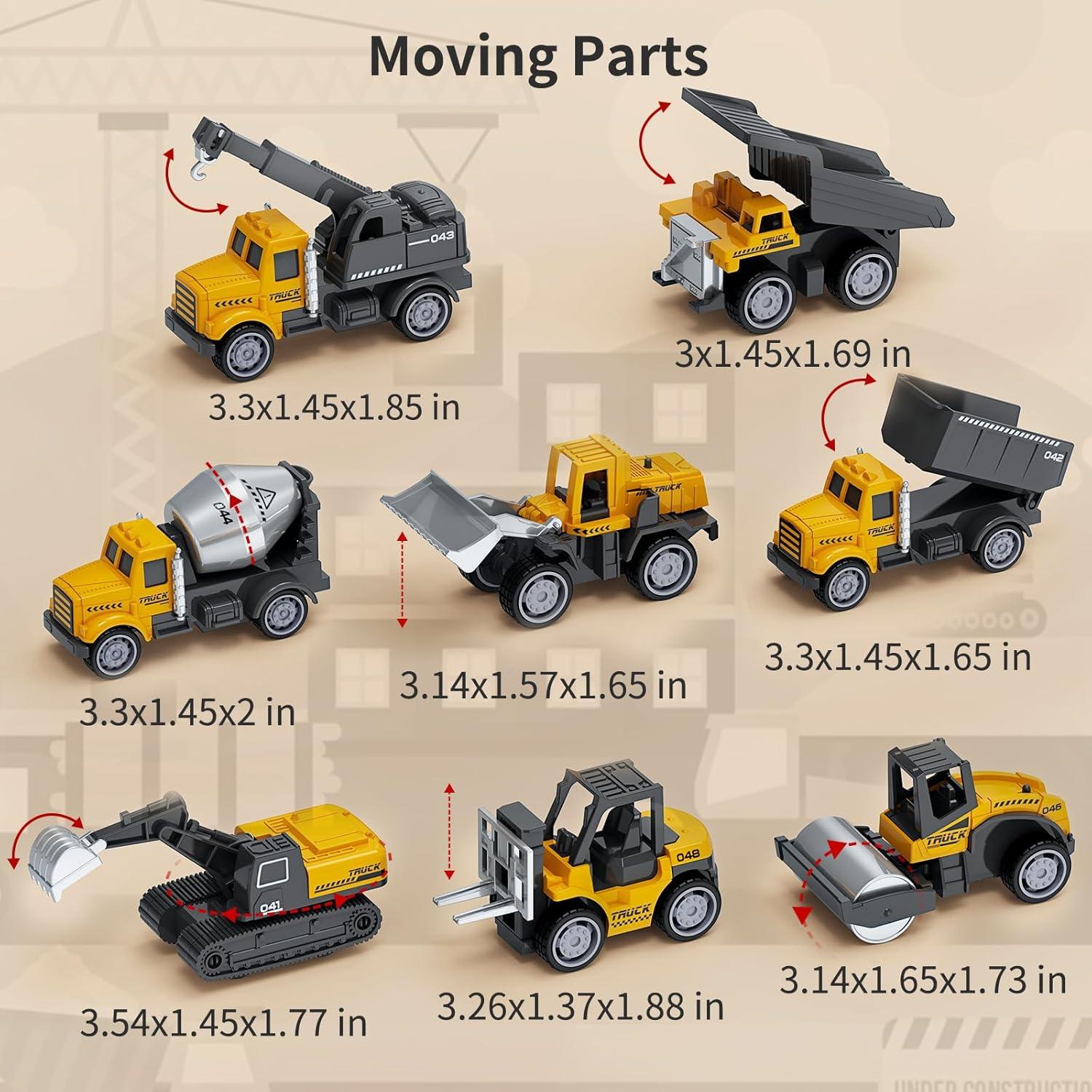 Kit de Arena de Construcción HONGTUO con 8 Vehículos y Moldes