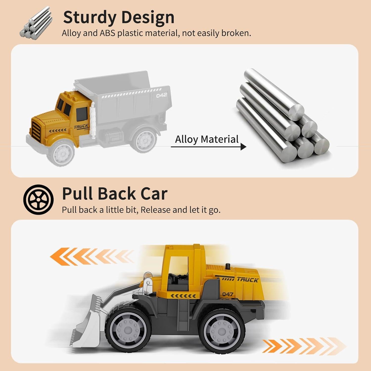 Kit de Arena de Construcción HONGTUO con 8 Vehículos y Moldes