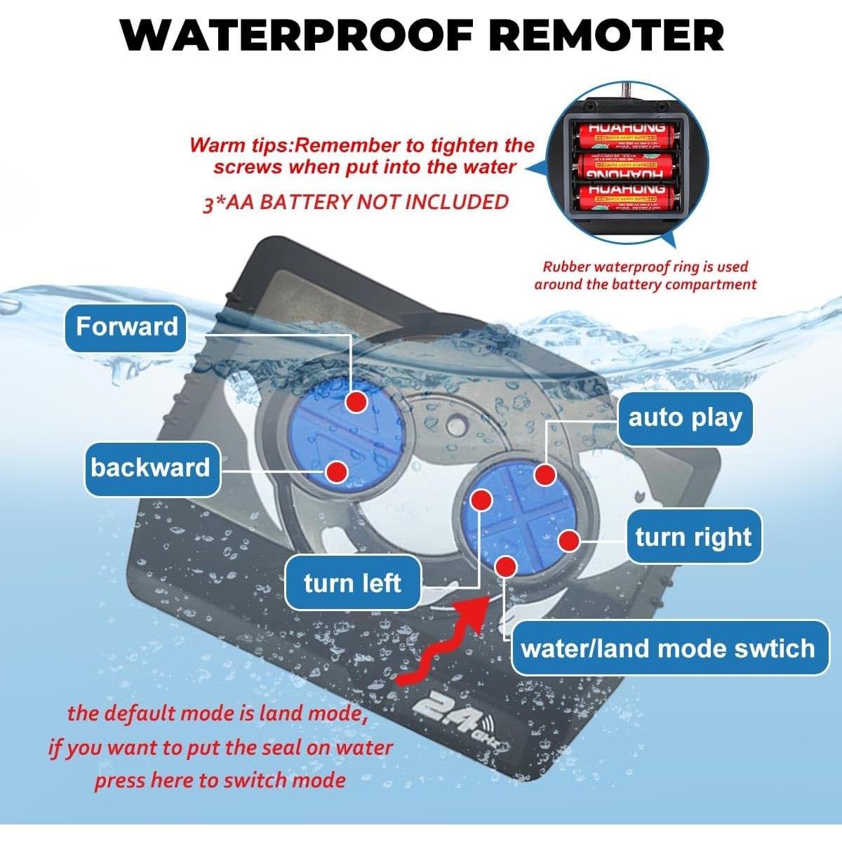 Juguete de piscina control remoto CX Sello Azul 27.9x14cm