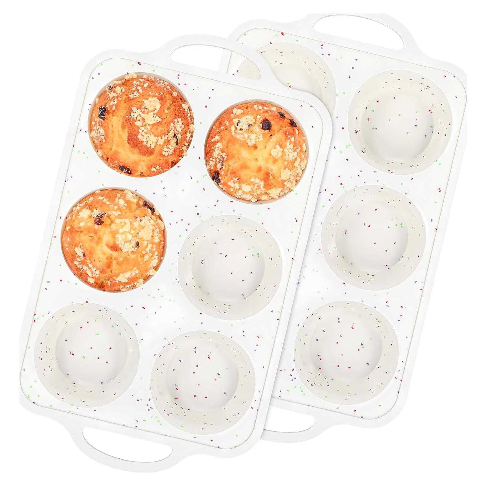 Molde de Muffin Jumbo Fimary de Silicona 6 Tazas Antiadherente
