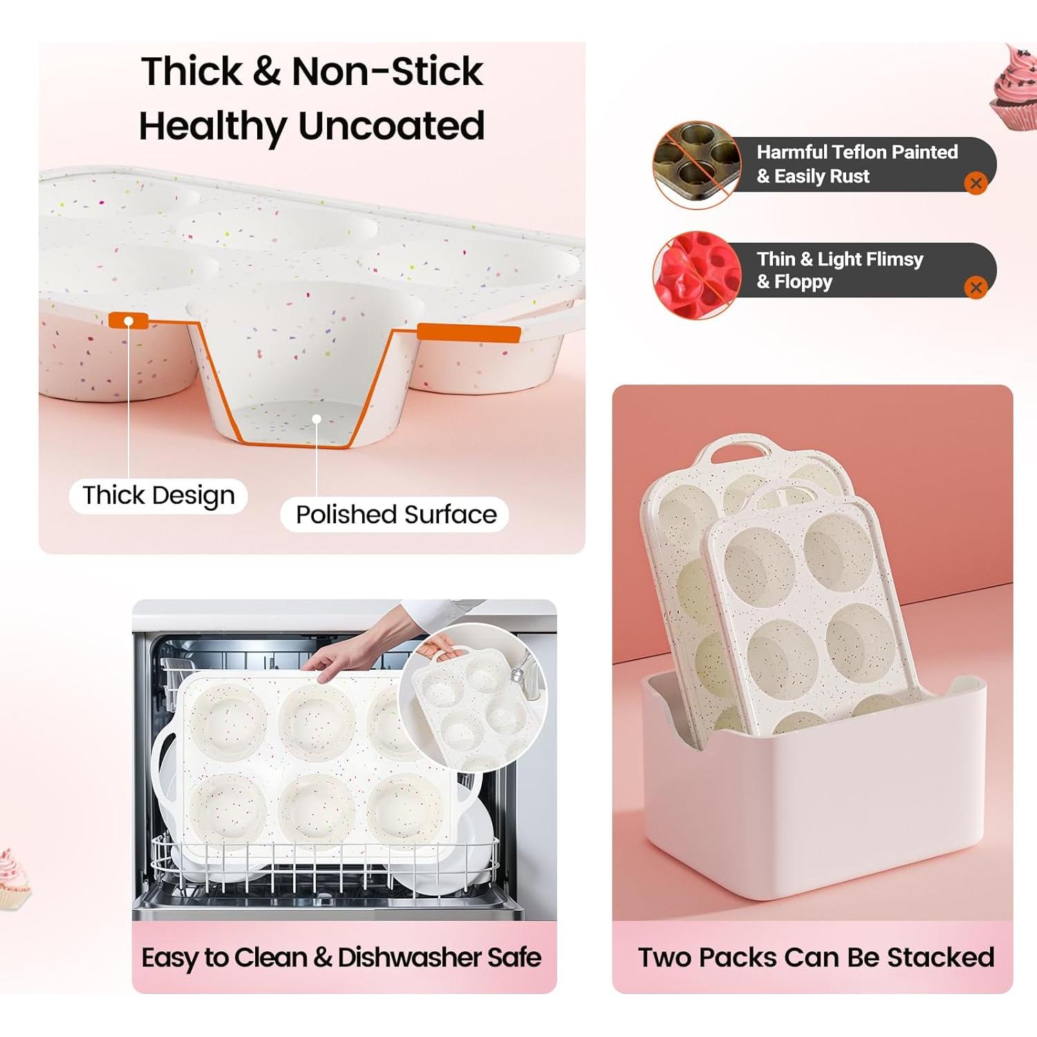 Molde de Muffin Jumbo Fimary de Silicona 6 Tazas Antiadherente