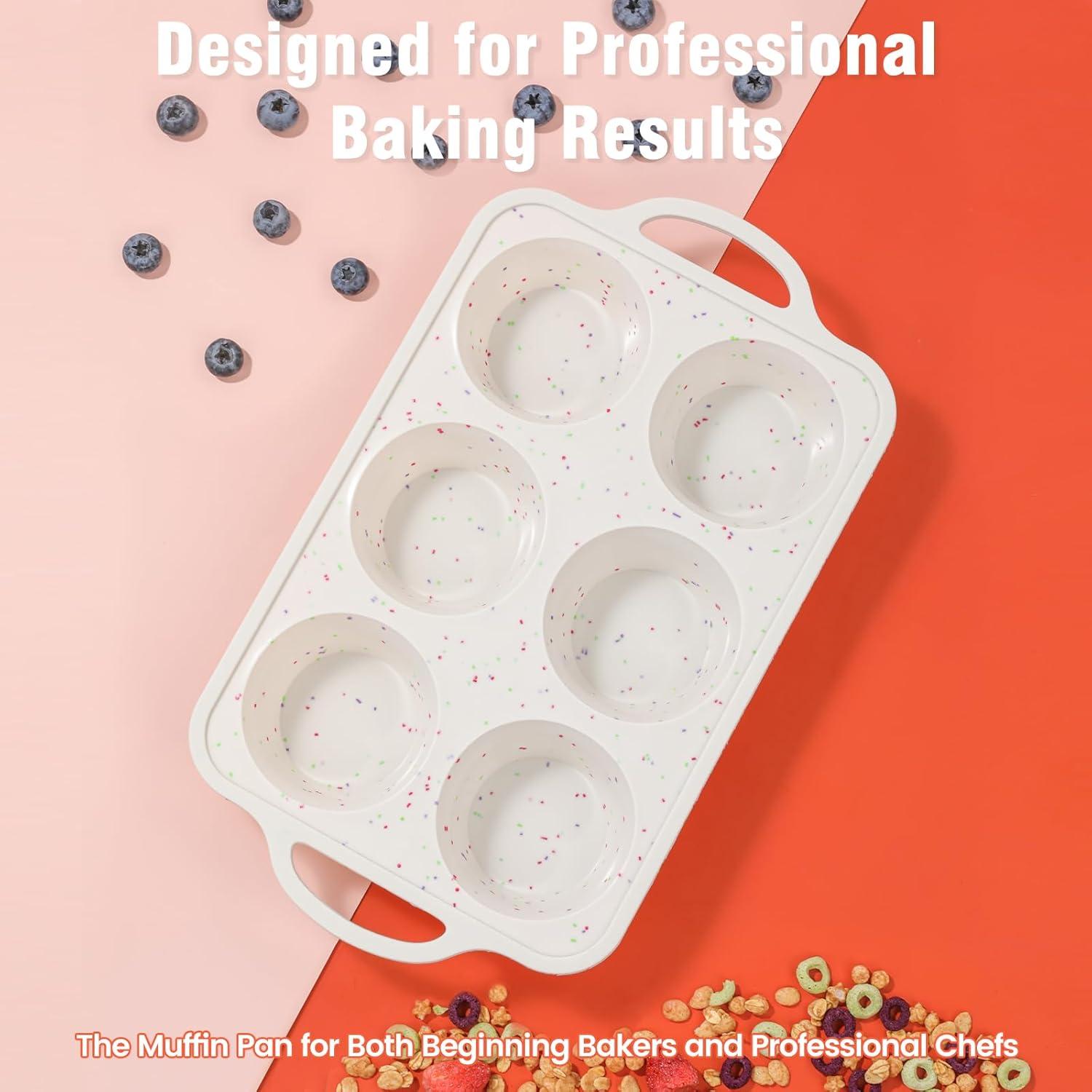 Molde de Muffin Jumbo Fimary de Silicona 6 Tazas Antiadherente