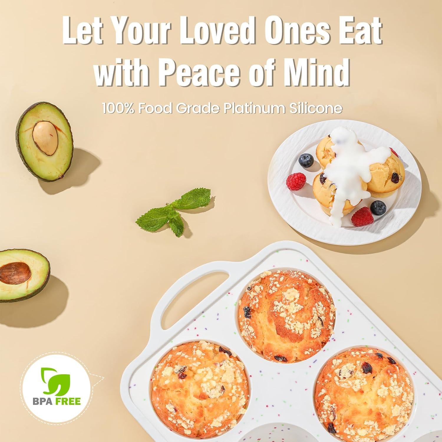 Molde de Muffin Jumbo Fimary de Silicona 6 Tazas Antiadherente