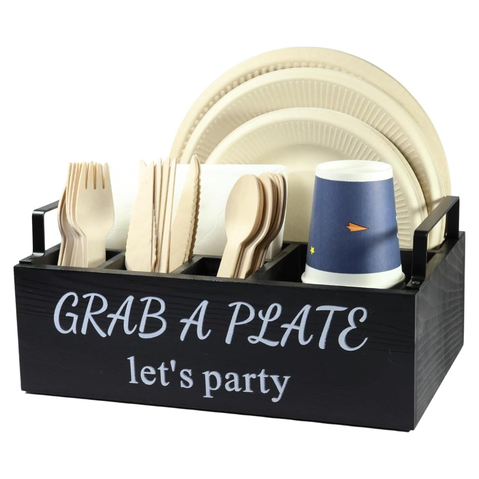 Soporte para Platos de Papel QUALLON - 6 Compartimentos Madera