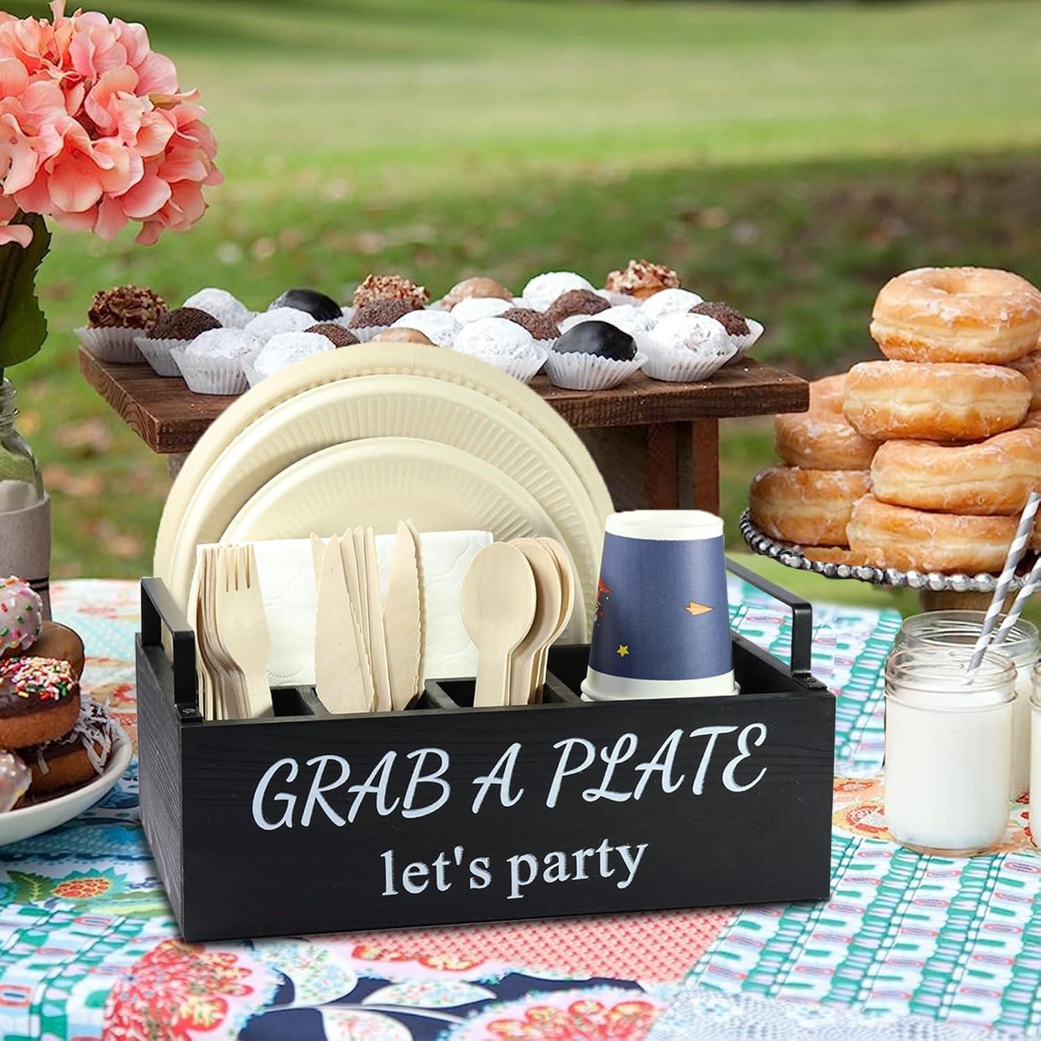 Soporte para Platos de Papel QUALLON - 6 Compartimentos Madera