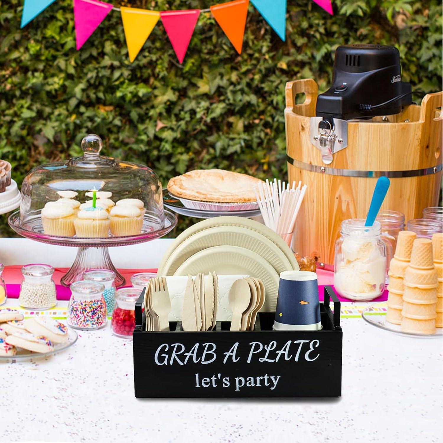 Soporte para Platos de Papel QUALLON - 6 Compartimentos Madera