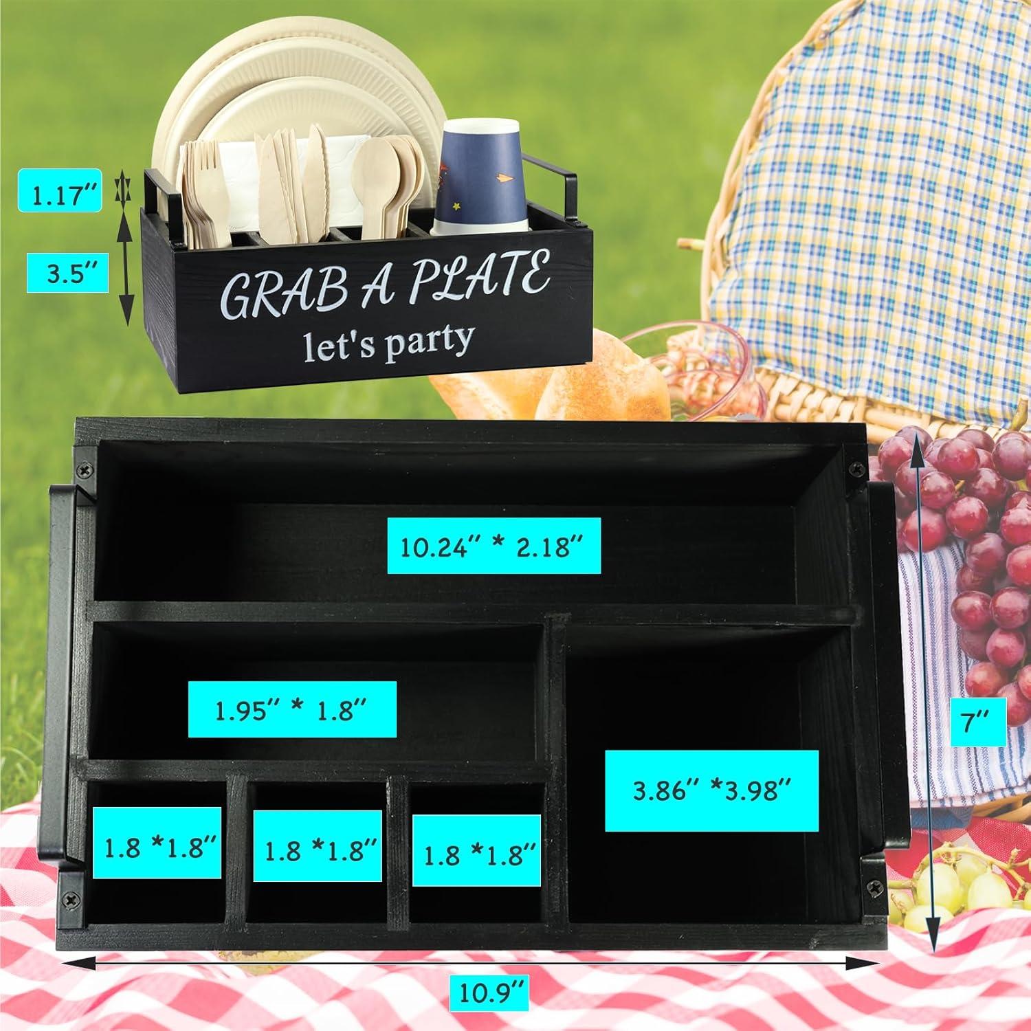 Soporte para Platos de Papel QUALLON - 6 Compartimentos Madera