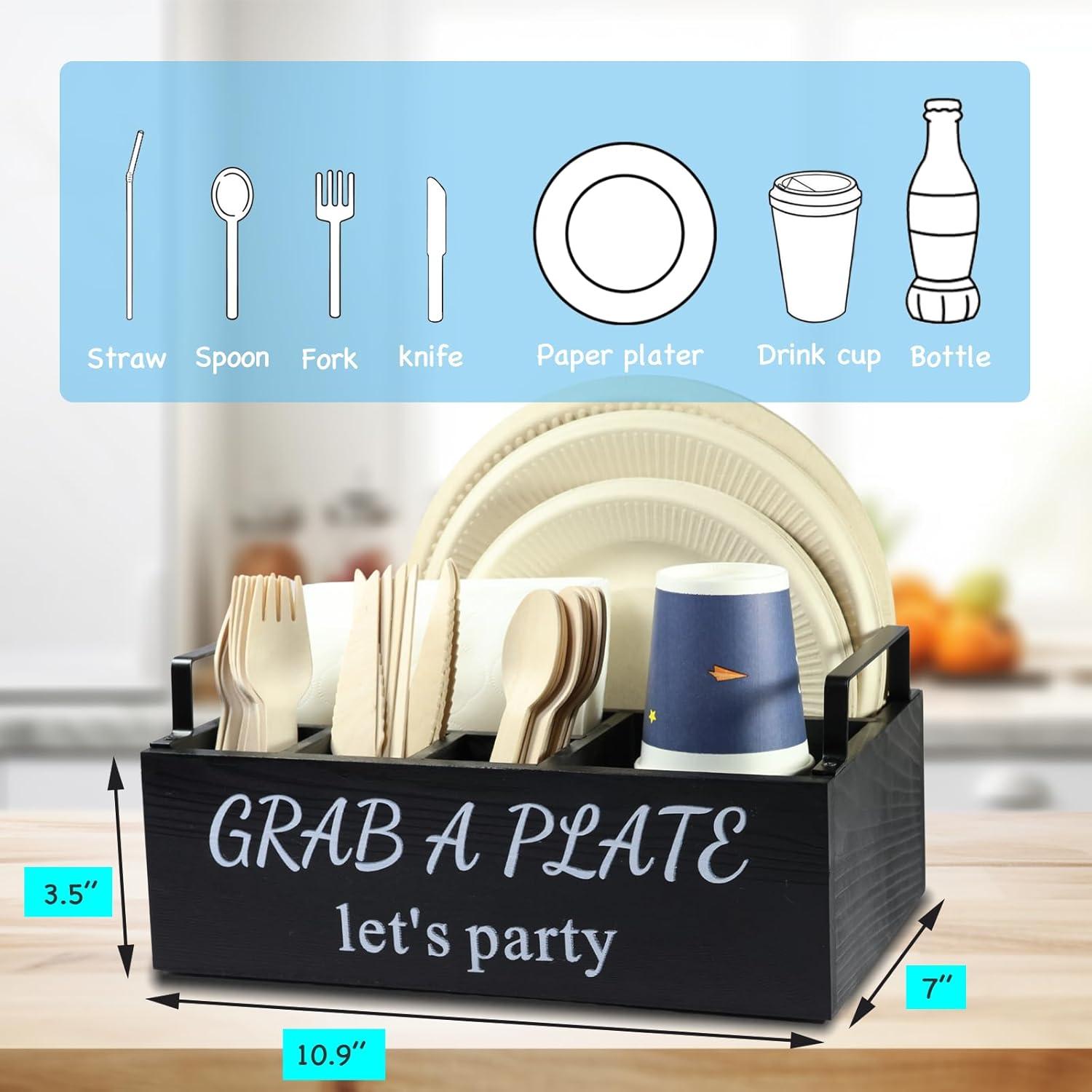 Soporte para Platos de Papel QUALLON - 6 Compartimentos Madera