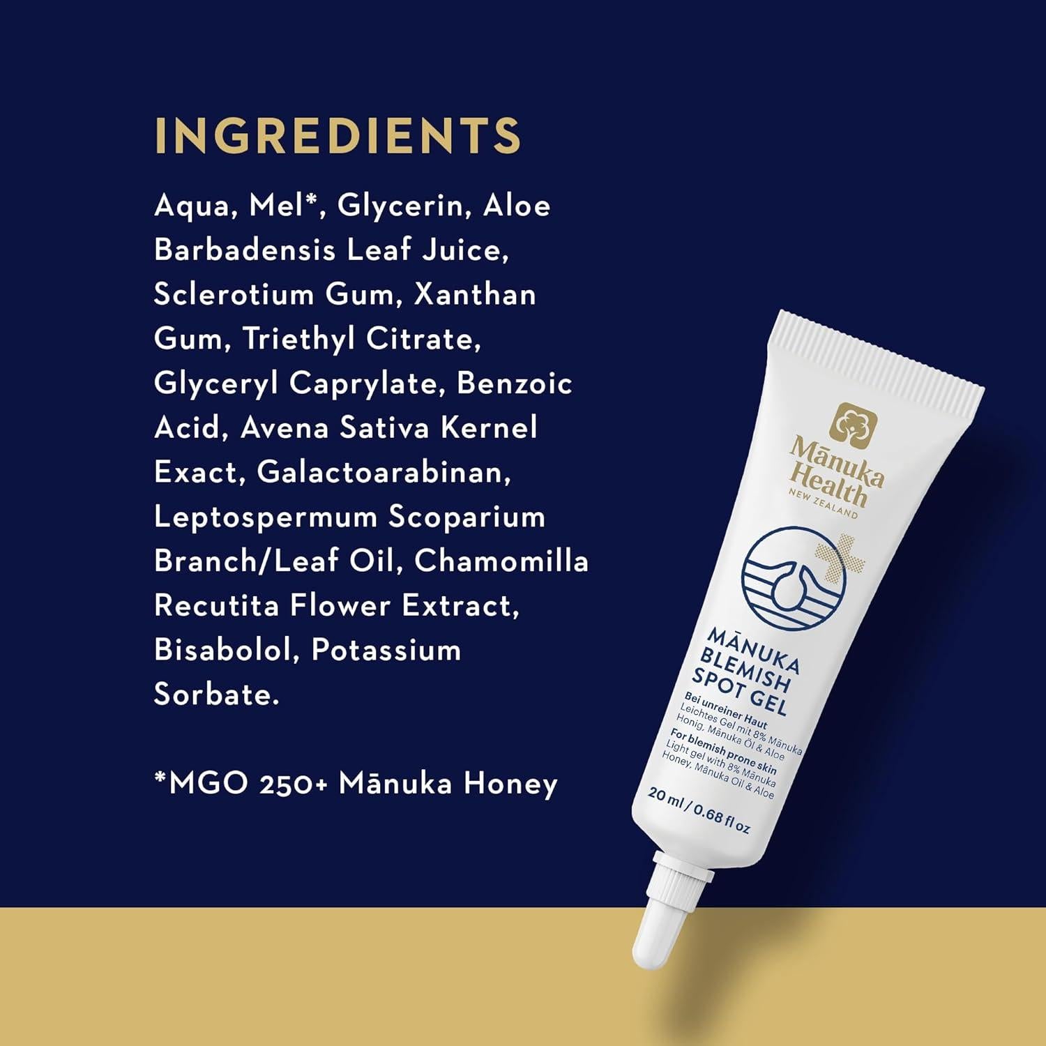 Gel para Manchas Manuka Health 32g - Tratamiento Acné con Miel