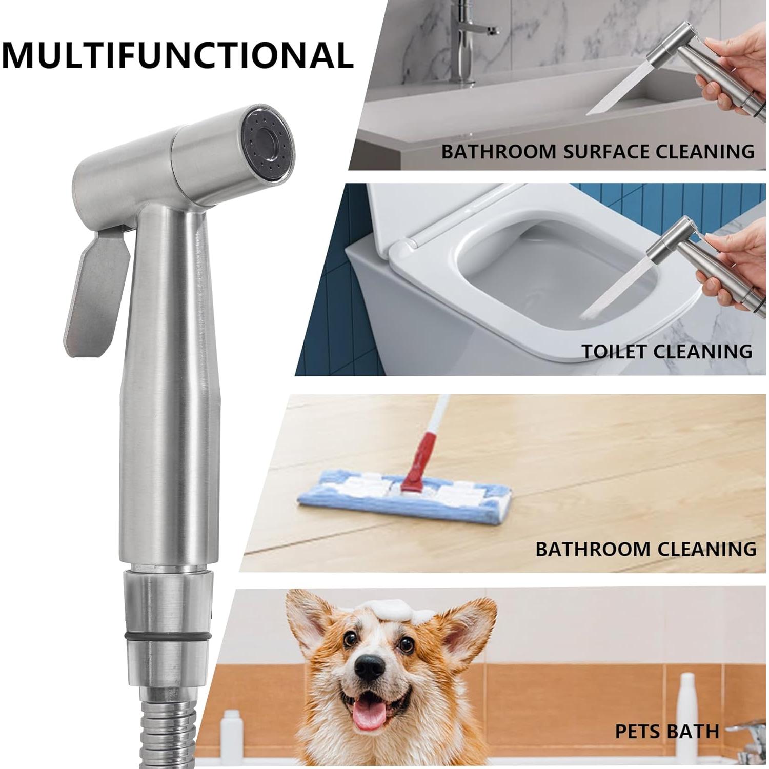 Rociador de Bidet de Mano GCGWEQS Acero Inoxidable Cepillado