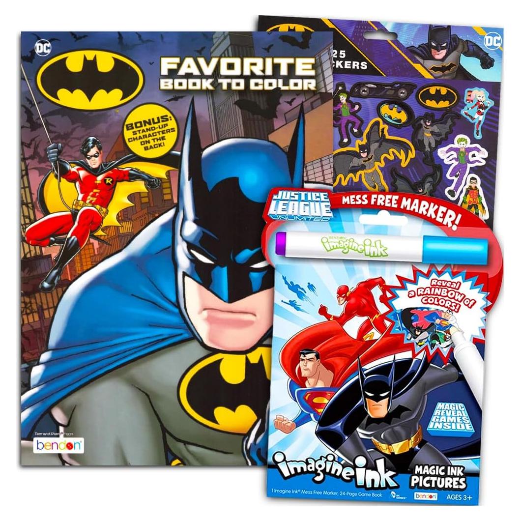 Conjunto de libros para colorear Batman - 2 libros y pegatinas