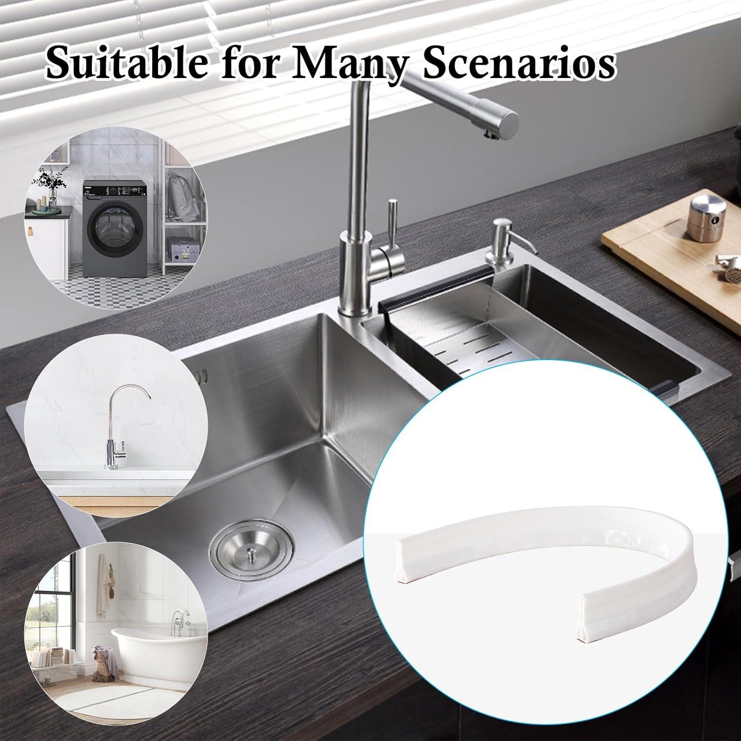 Dique de Agua Colapsable Gribouillage 2.5m para Ducha Blanco