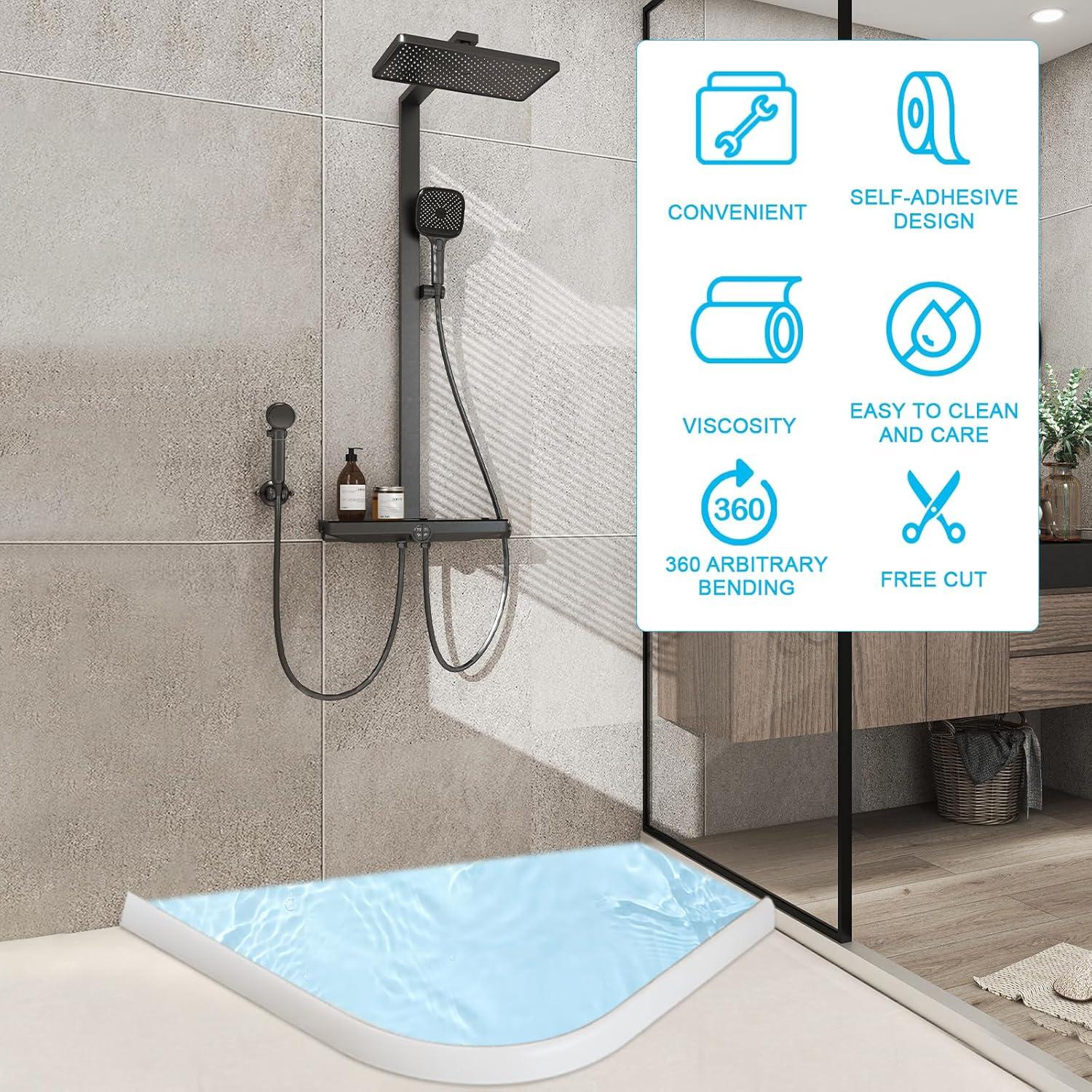 Dique de Agua Colapsable Gribouillage 2.5m para Ducha Blanco