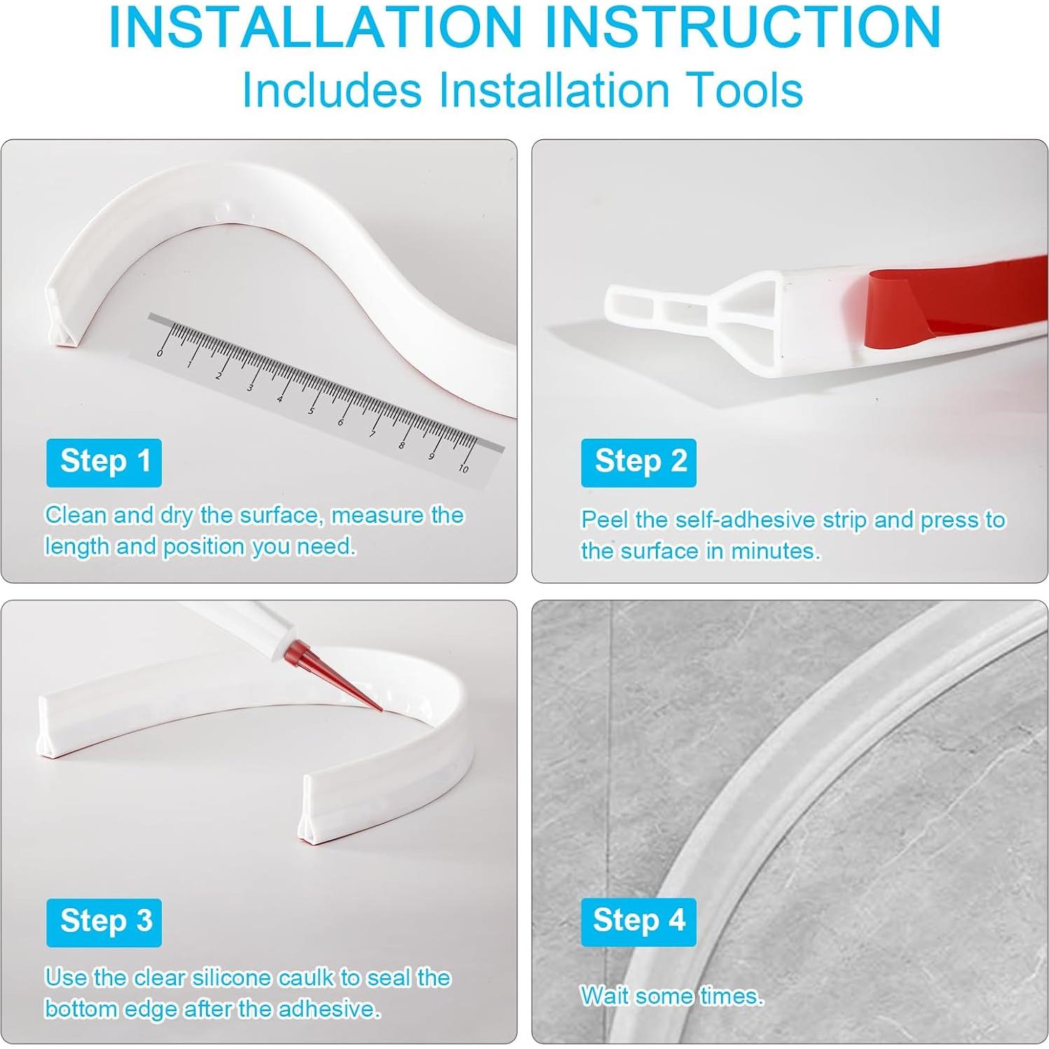 Dique de Agua Colapsable Gribouillage 2.5m para Ducha Blanco