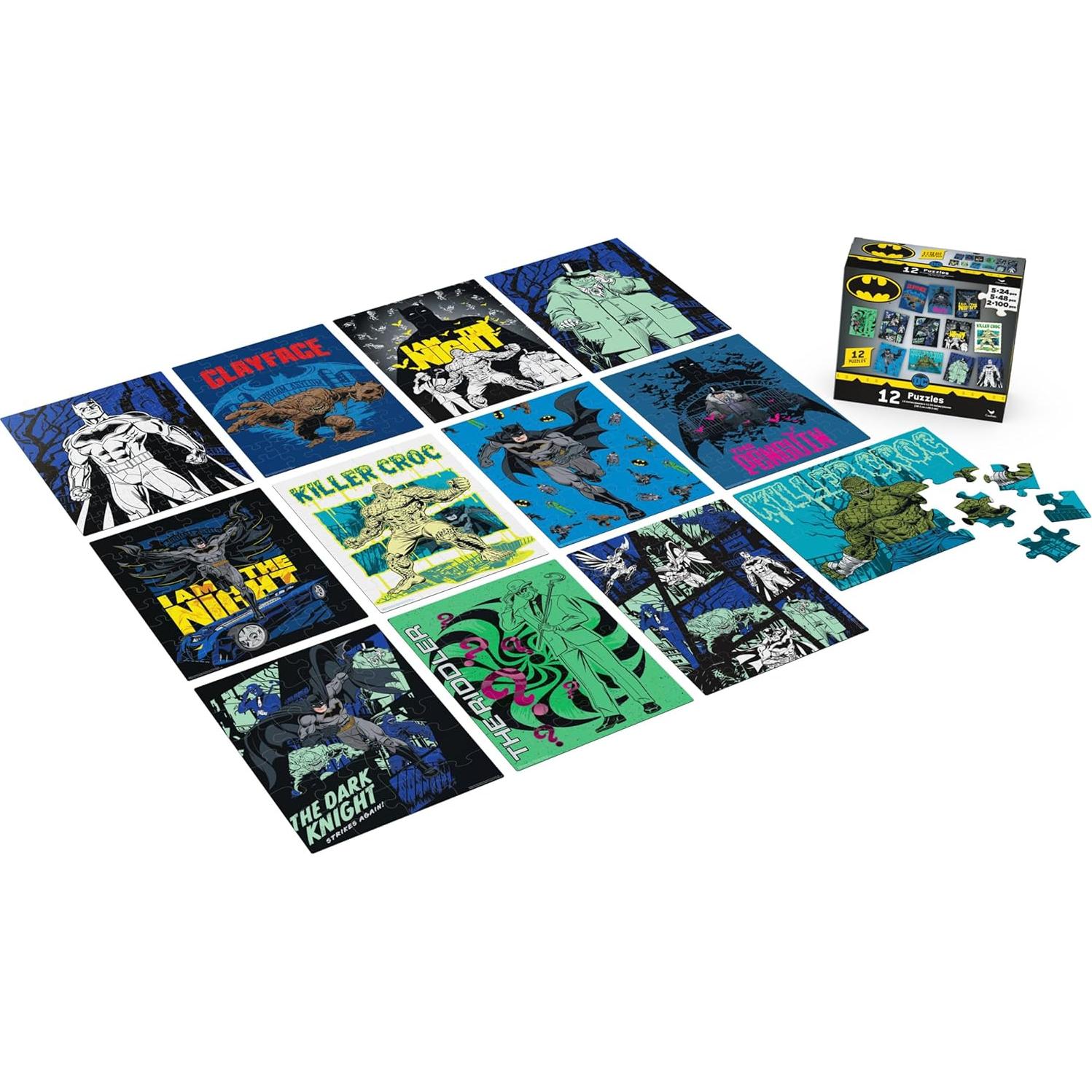 Rompecabezas Batman 12-Pack Spin Master para Niños 4+