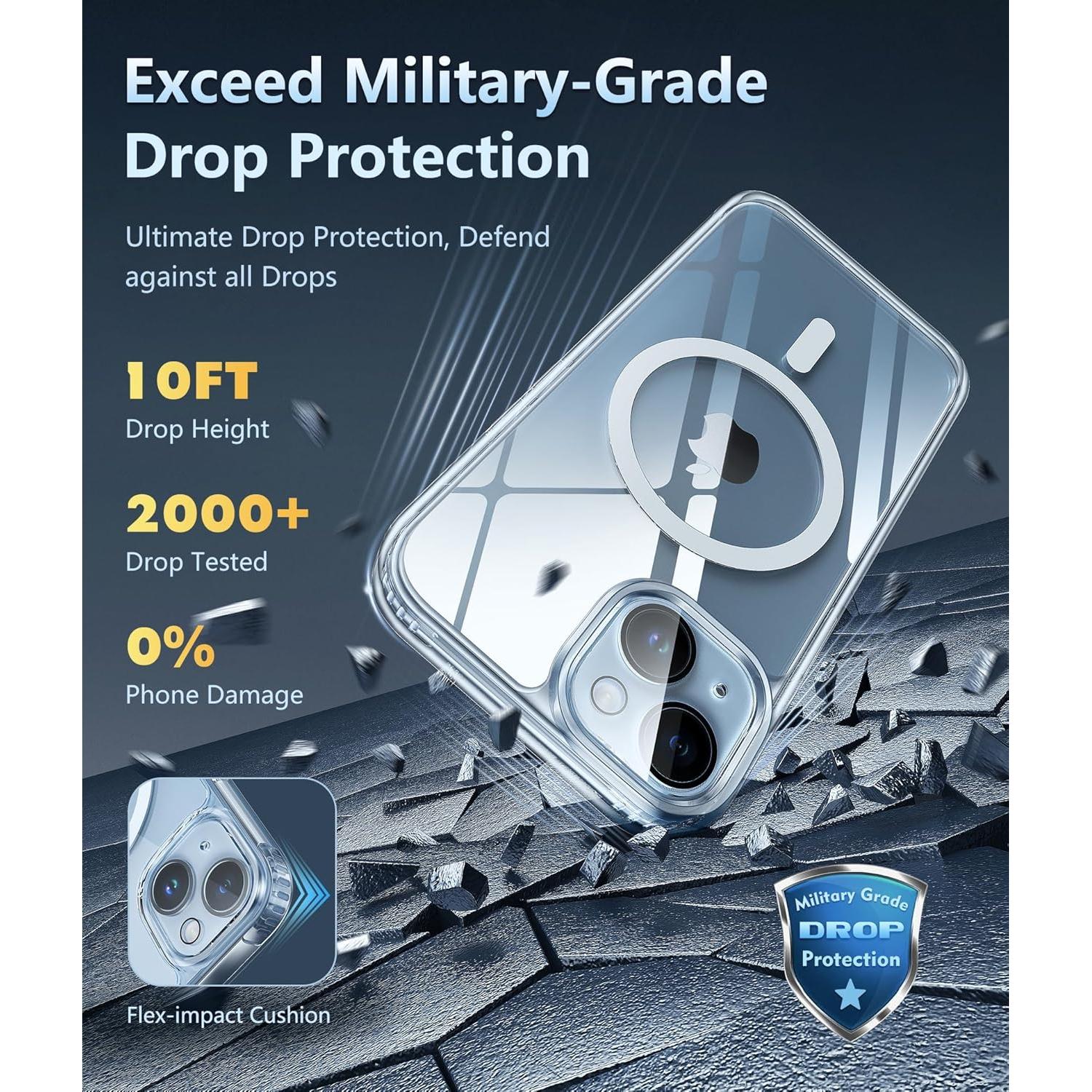 Funda FNTCASE para iPhone 15/14 - Carga Magnética y Protección Militar