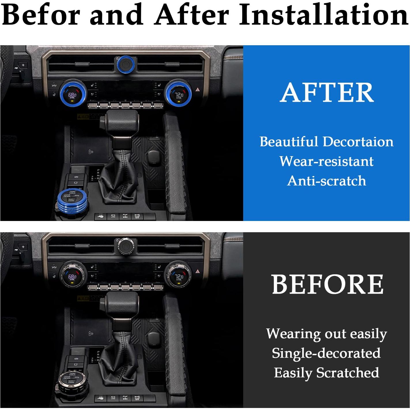 Cubiertas de Perilla de AC MOCHENT para Toyota Tacoma 2024-2025