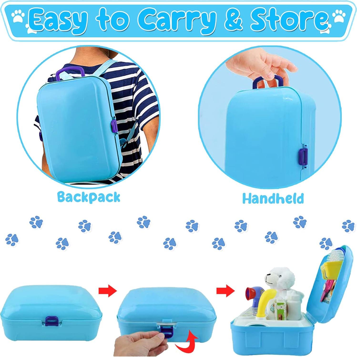 Juego de Cuidado de Mascotas TEUVO 16 Piezas para Niños