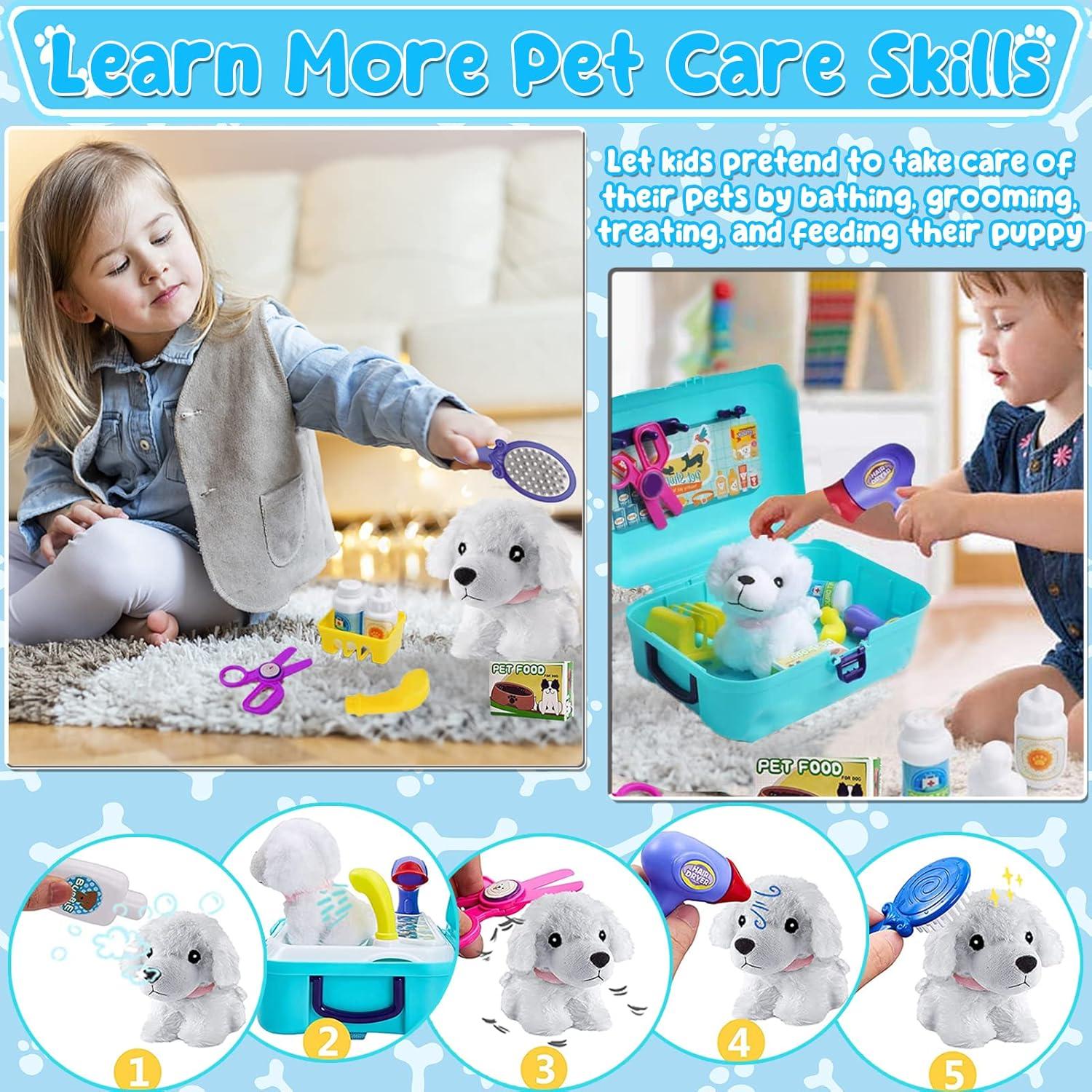 Juego de Cuidado de Mascotas TEUVO 16 Piezas para Niños