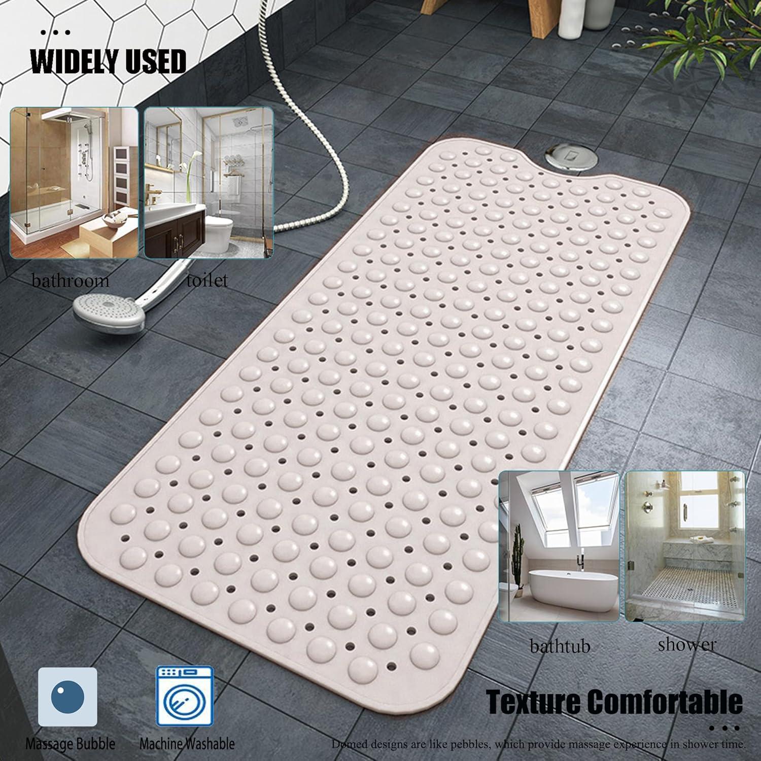 Alfombrilla Antideslizante Beige CADONO 71x38 cm para Baño