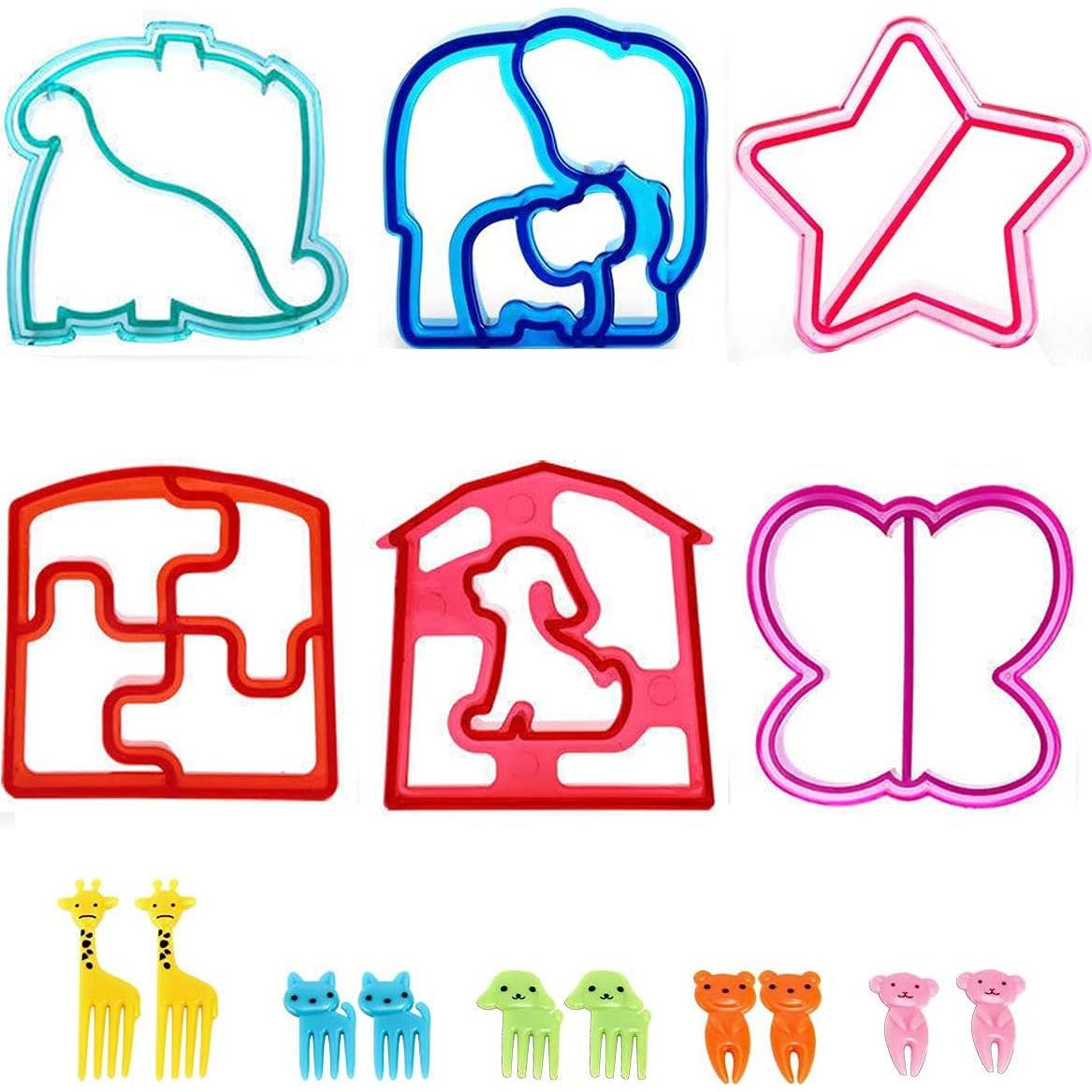 Cortadores de Sándwich Anberky 16 Piezas Animales Color Aleatorio