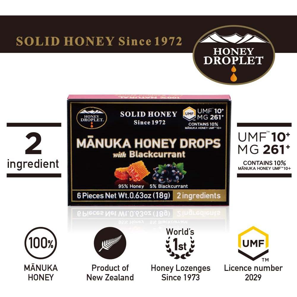 Gotas de Miel Manuka Gota de Miel UMF10+ Sabor Grosella Negra